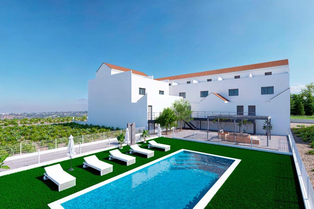 Casas adosadas de obra nueva con solárium y sótano en Rafal, Alicante