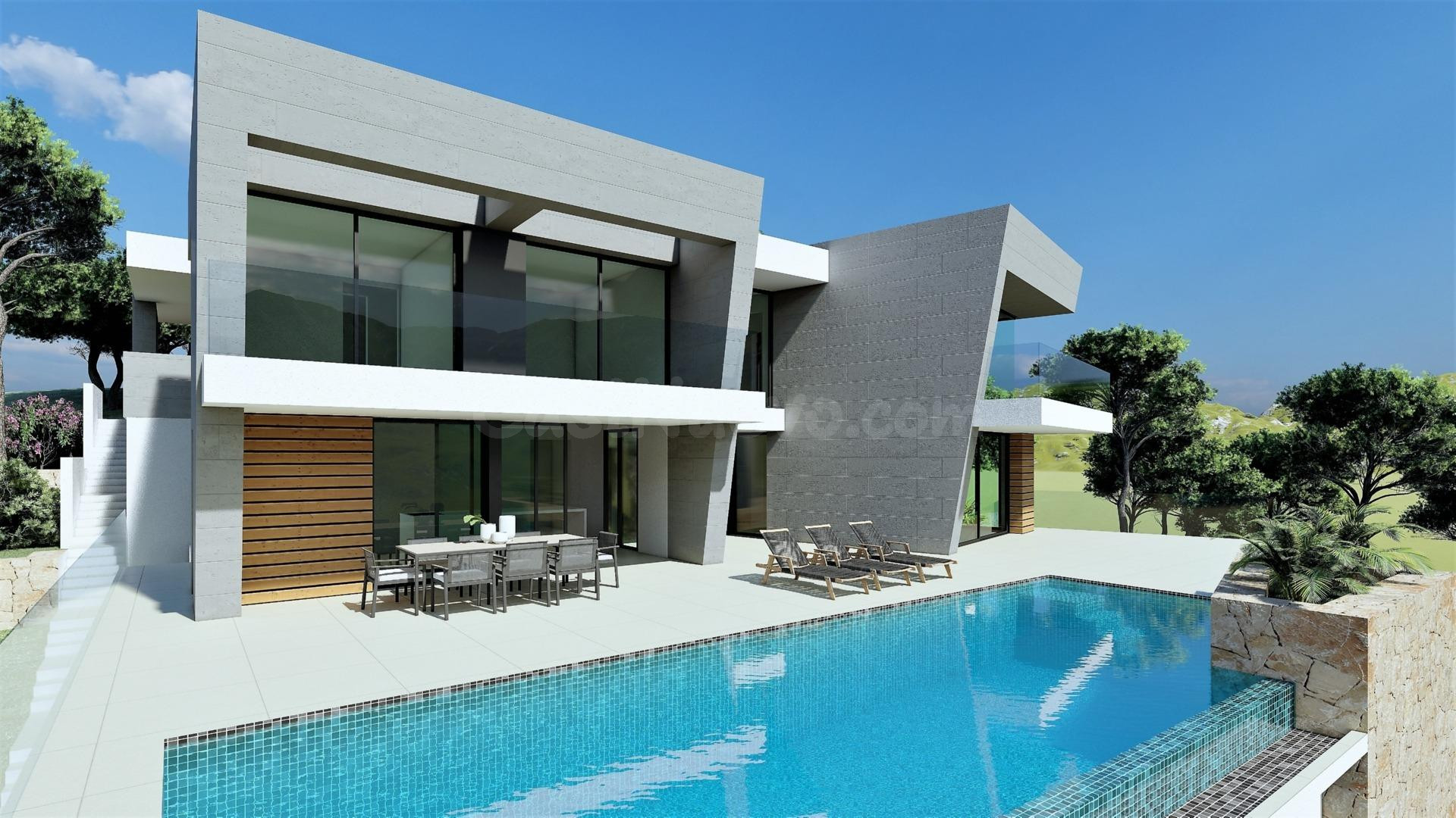 Villa Aral con piscina y vistas al mar en Cumbre del Sol, Benitachell.