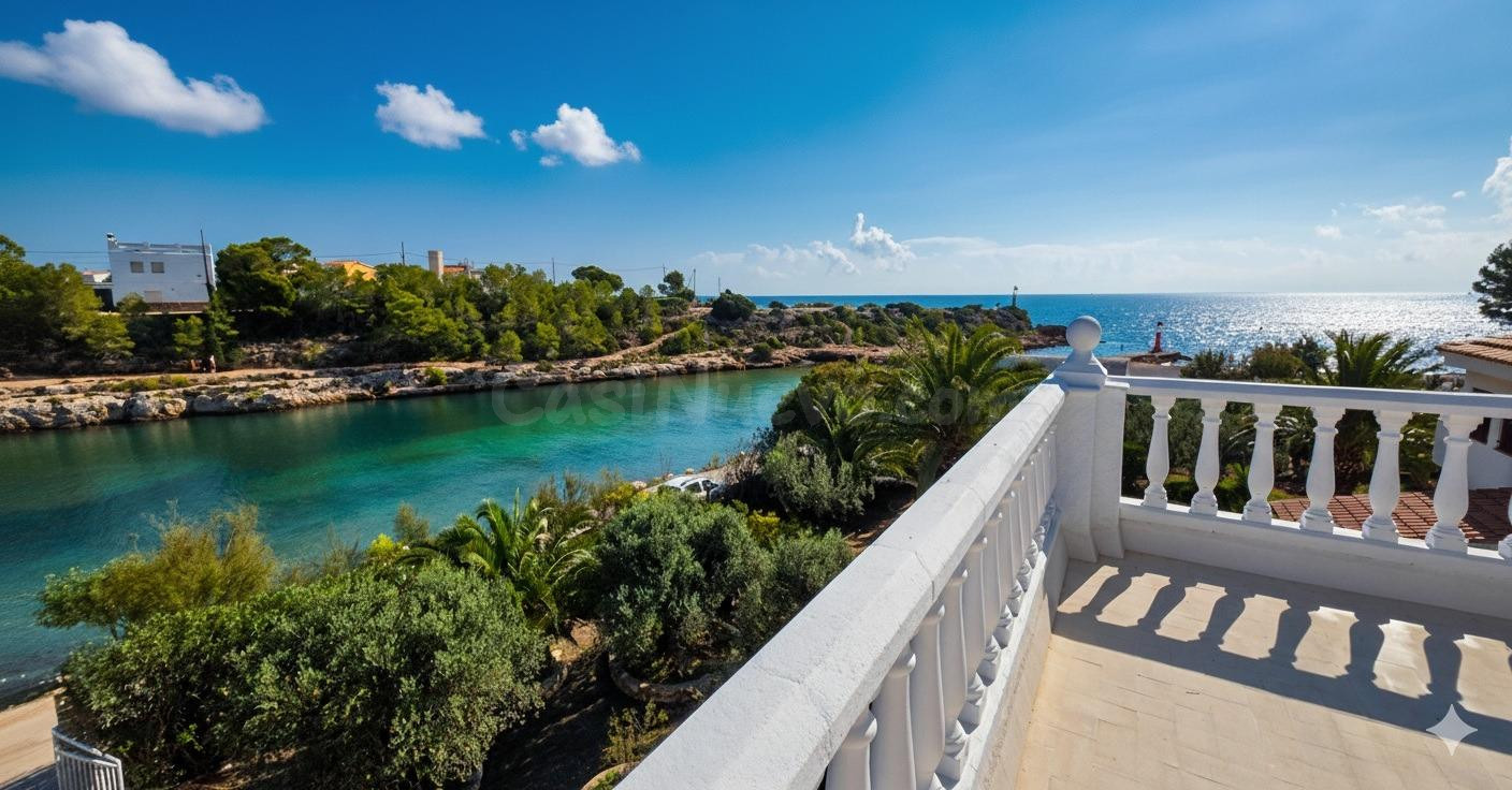 Exclusiva villa frente al mar con vistas panorámicas, piscina y licencia turística en l’Ametlla de Mar