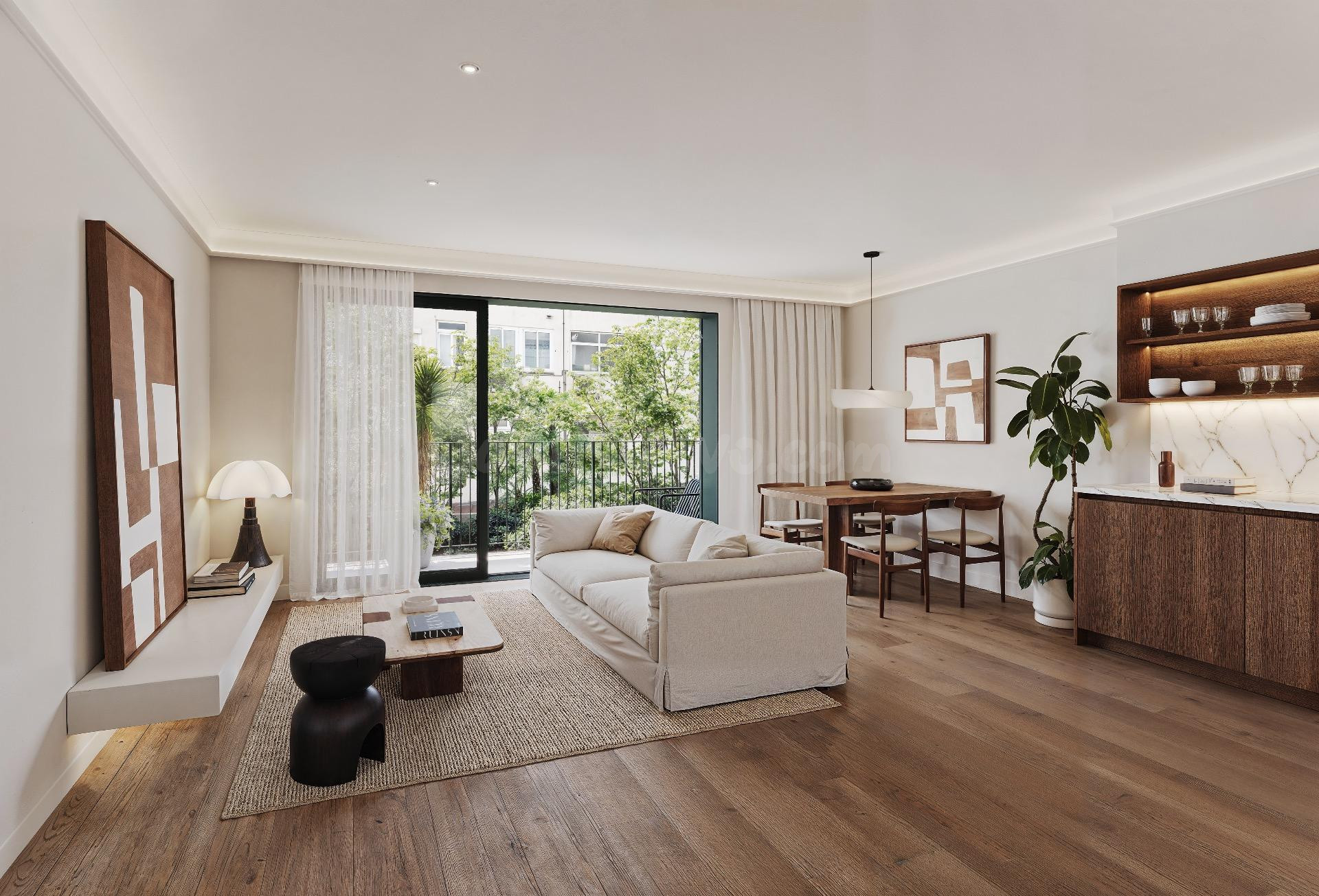 Piso de dos habitaciones con piscina comunitaria en El Molinar, Obra Nueva