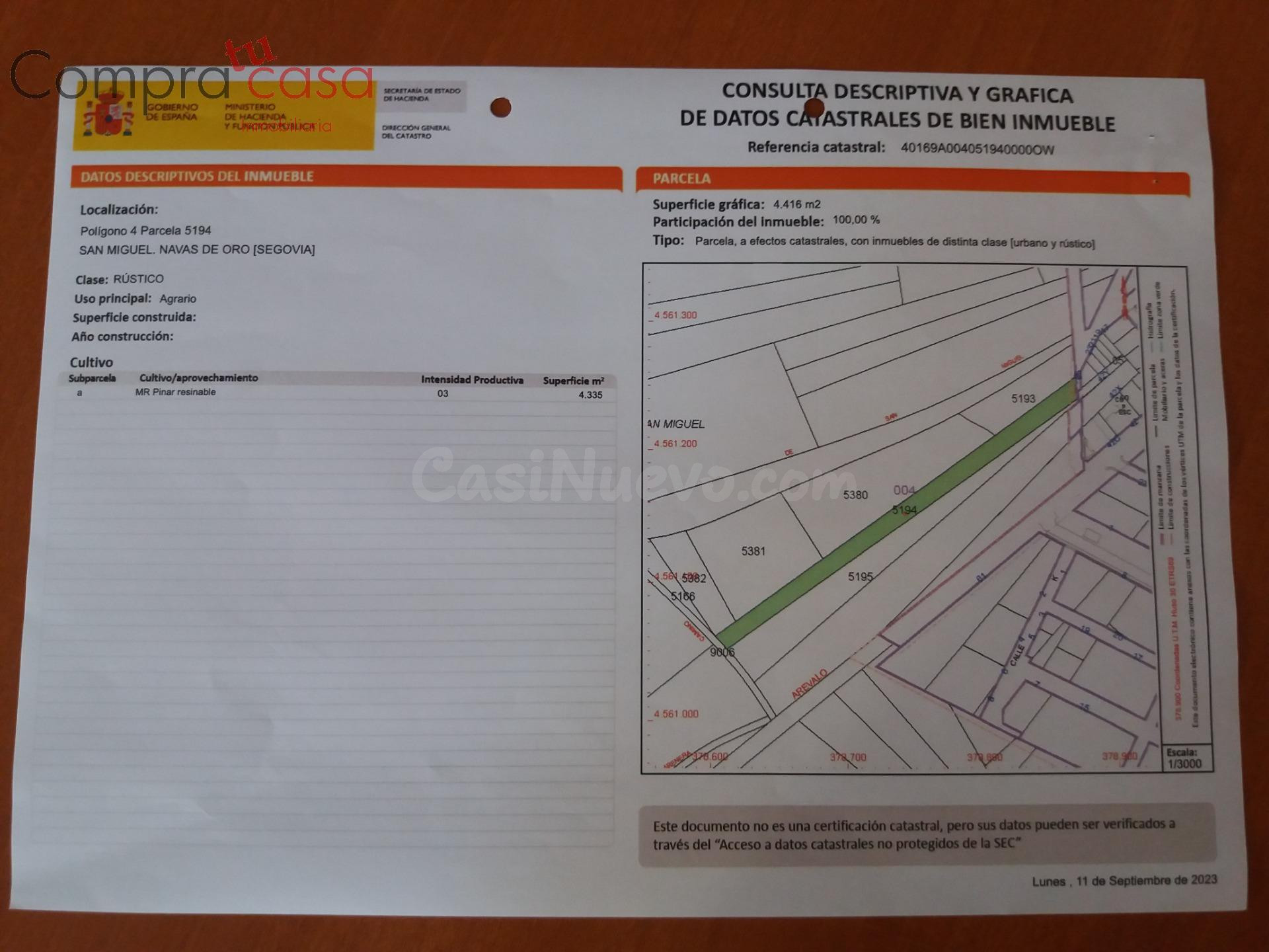 VENTA.-.PARCELA EN NAVAS DE ORO.-.SEGOVIA.-. - foto 2