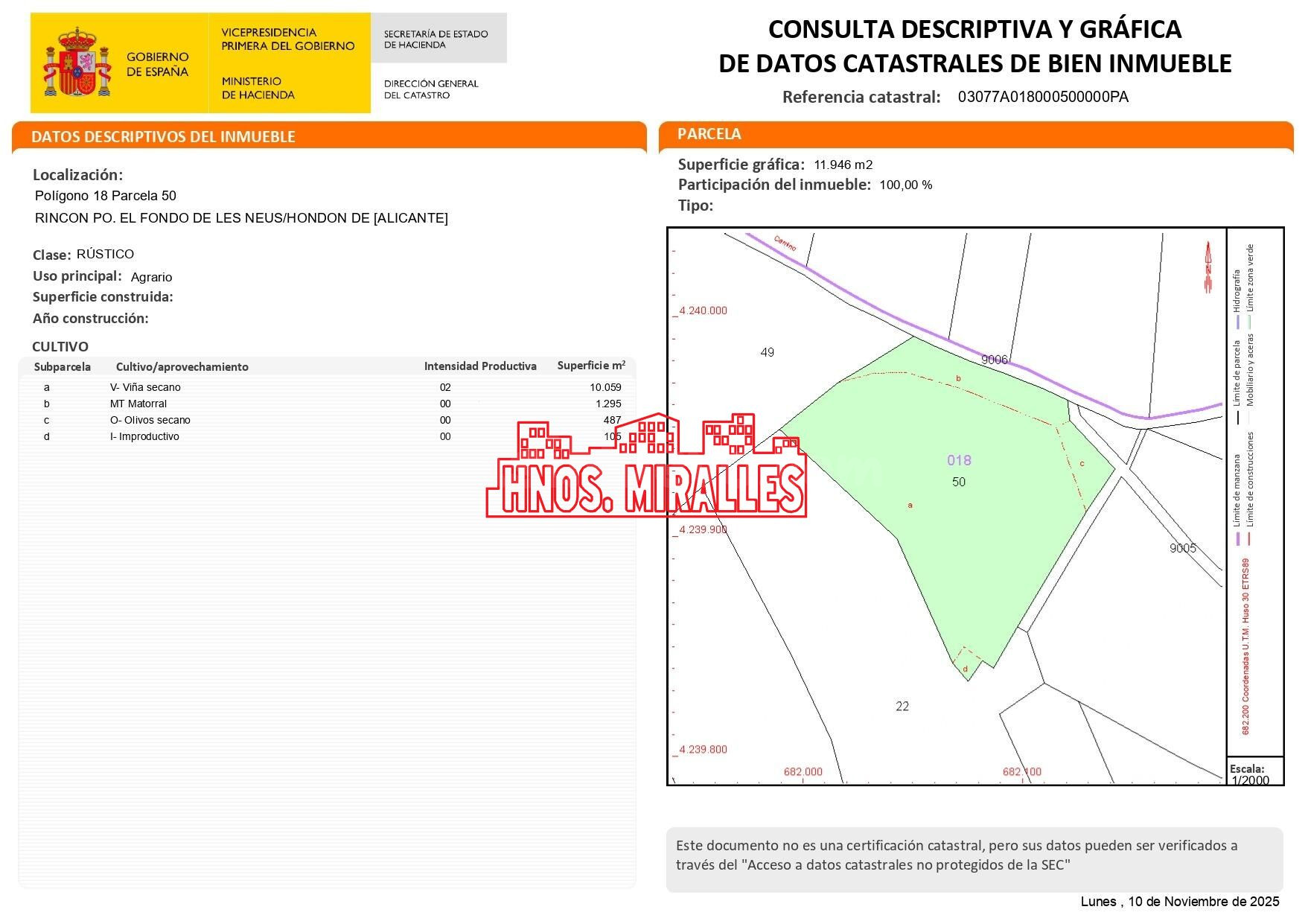 SE VENDE TERRENO RURAL PARA CONSTRUIR EN HONDON DE LAS NIEVES