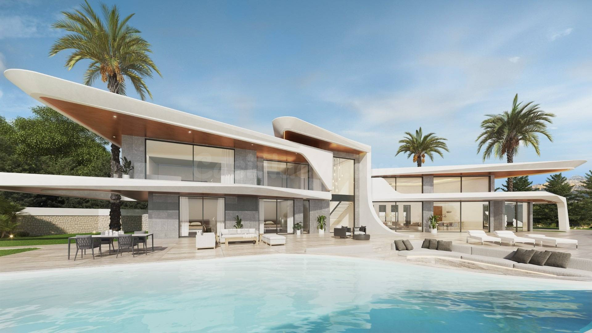 Villa Neptune. Villa de lujo de estilo futurista a la venta en Jávea