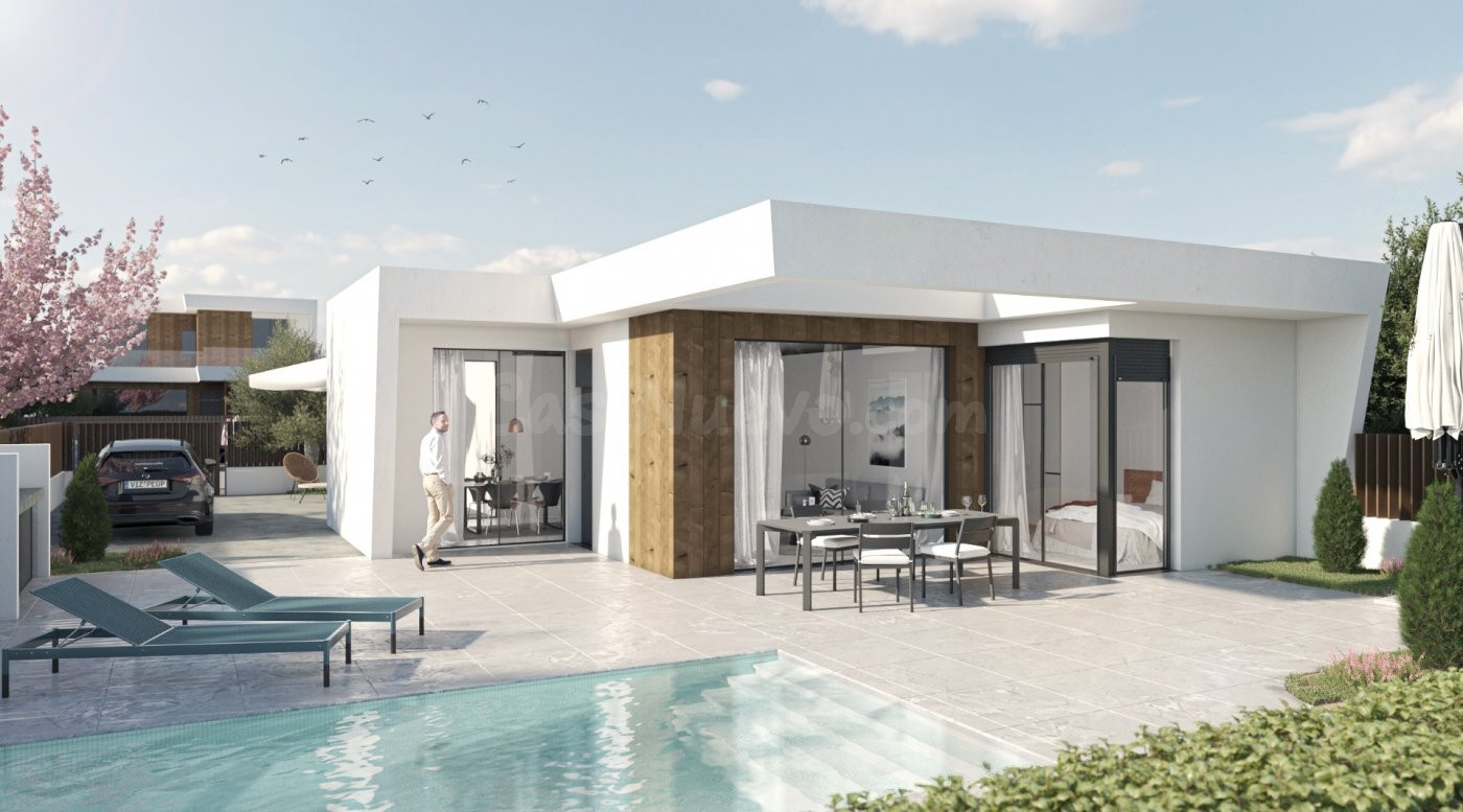 VILLAS DE OBRA NUEVA DE UNA SOLA PLANTA EN CAMPO DE GOLF ALTOANA, MURCIA!!!