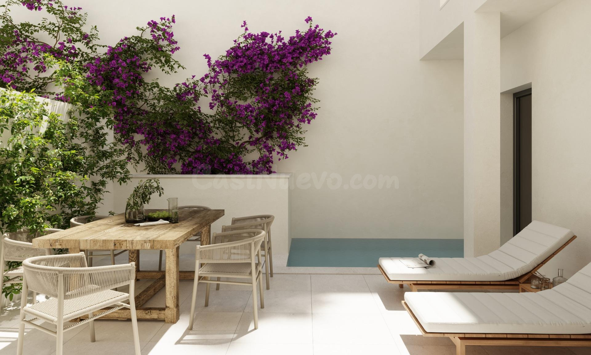 Planta baja con piscina privada de obra nueva.