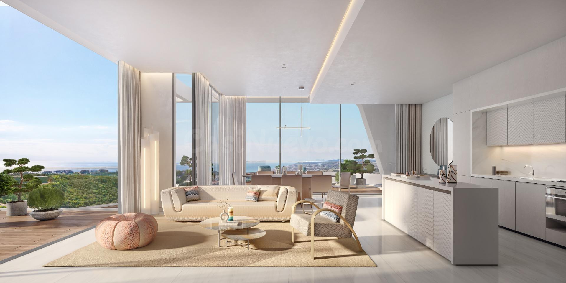 Apartamento de lujo de 3 dormitorios y 3 baños con vistas panorámicas. Finca Cortesín, Casares