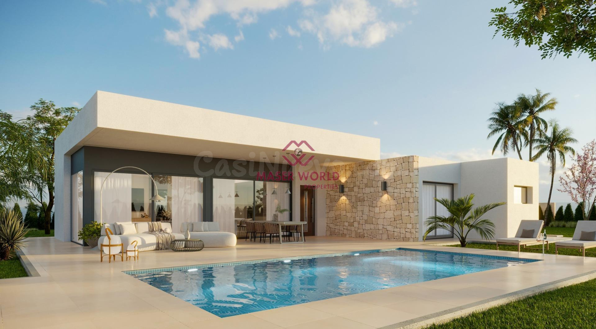 Villas de obra nueva situadas en término de Aspe.