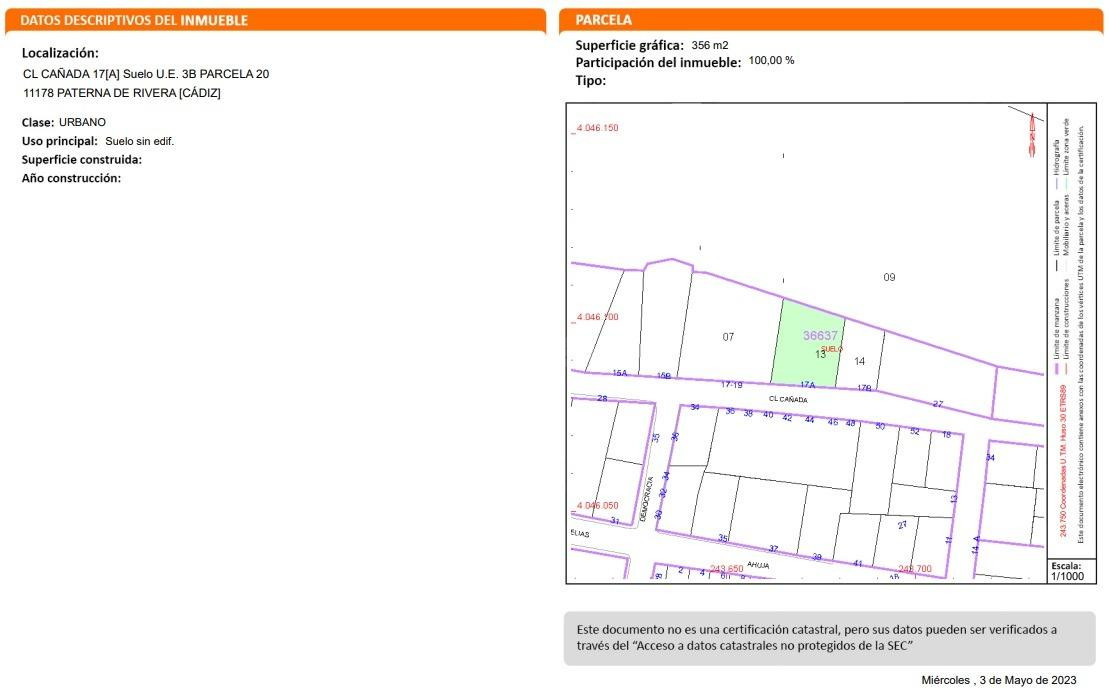 Venta de Suelo Urbano en Paterna de Rivera - foto 2