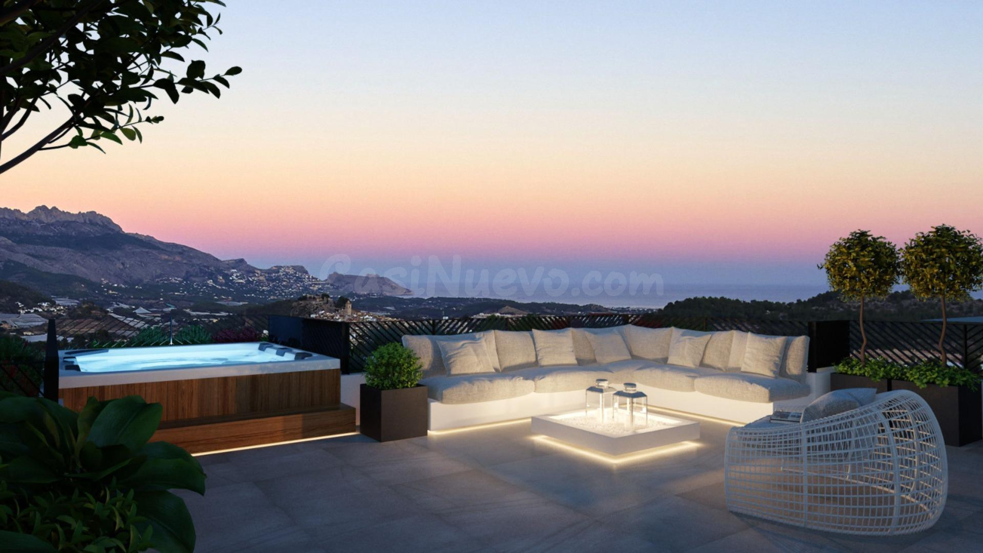 ¡Nueva villa con magníficas vistas al mar, en Polop Hills!