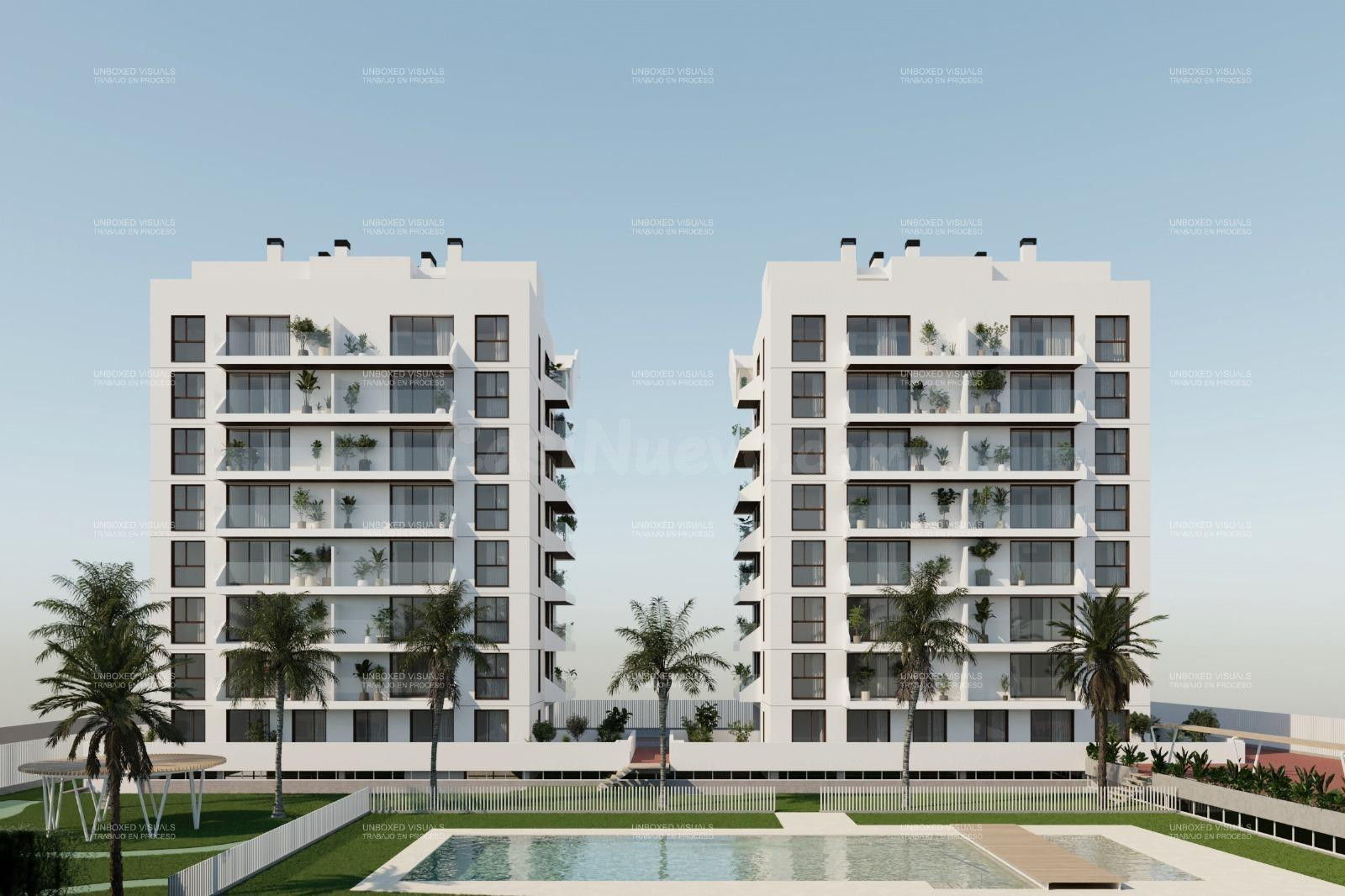 Residencial de Obra Nueva con amplias terrazas y zonas comunes en Guardamar del Segura