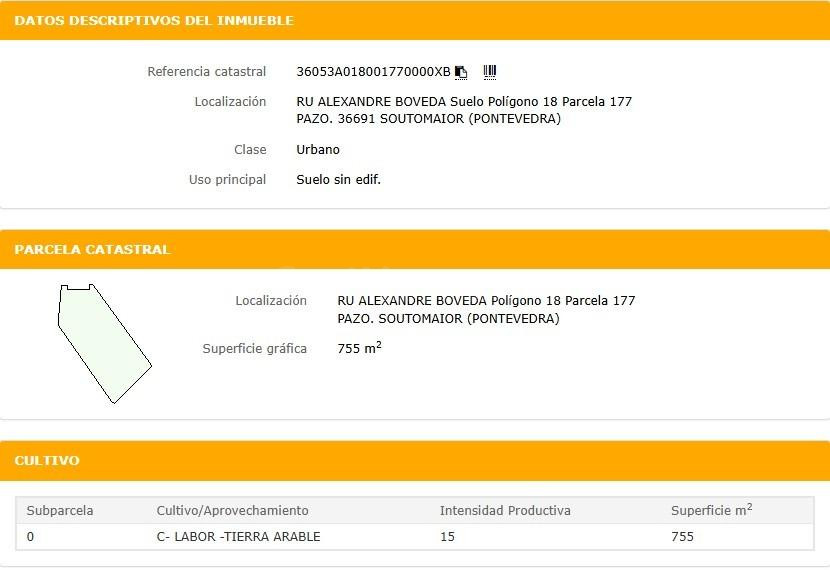 Terreno edificable de 656m2 frente al ayuntamiento de Soutom