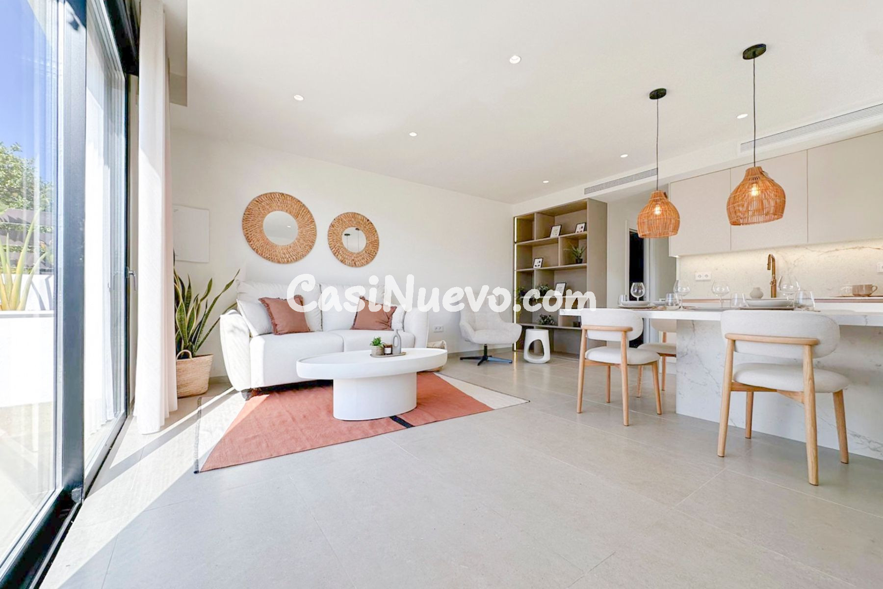 Elegante chalet pareado con piscina privada y solárium en Santiago de la Ribera