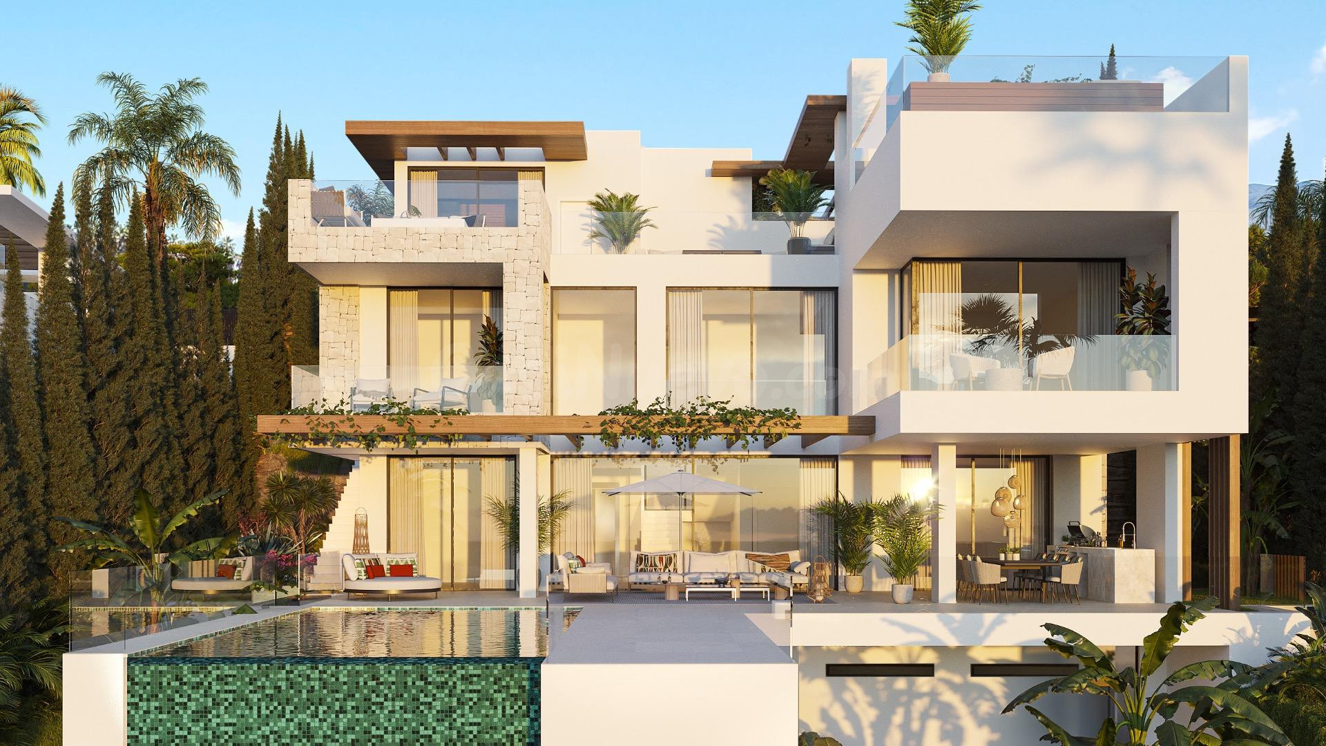 VILLAS DE LUJO EN CONSTRUCCIÓN ESTEPONA CON VISTAS AL MAR