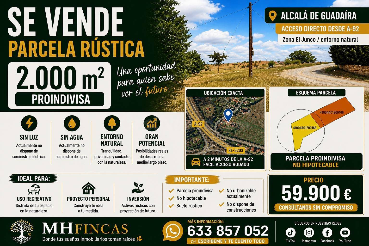 OPORTUNIDAD REAL – 2.000 m2 DE SUELO RÚSTICO CON FUTURO
