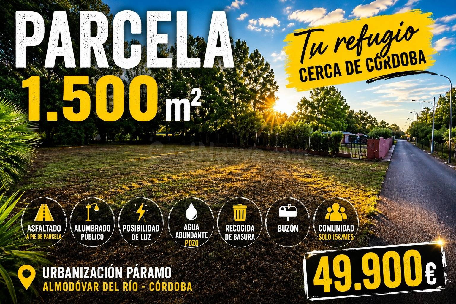 Parcela rústica con servicios comunitarios y excelente acceso – Córdoba