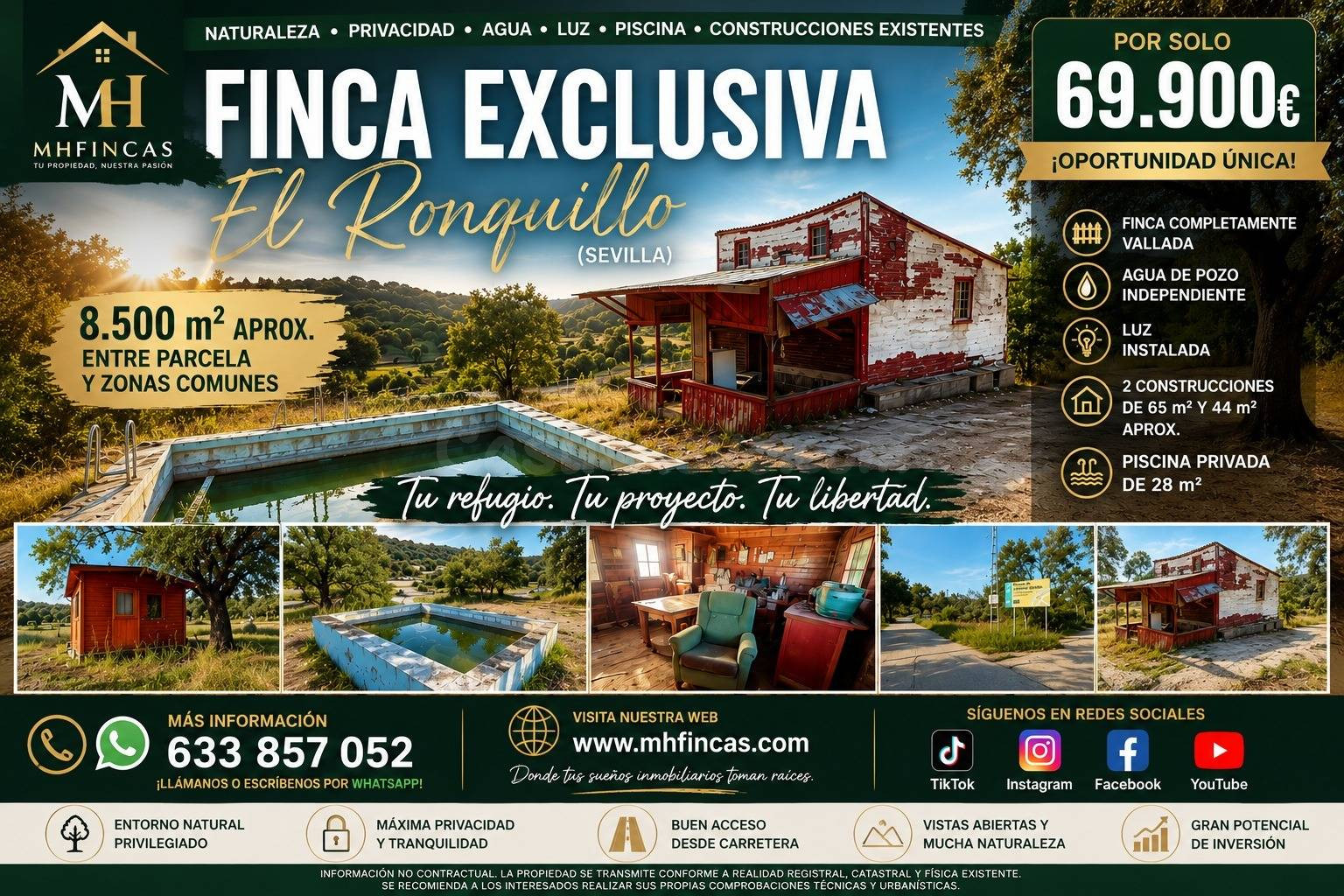 FINCA RÚSTICA CON ENCANTO EN EL RONQUILLO – 8.500 m2 APROX. 