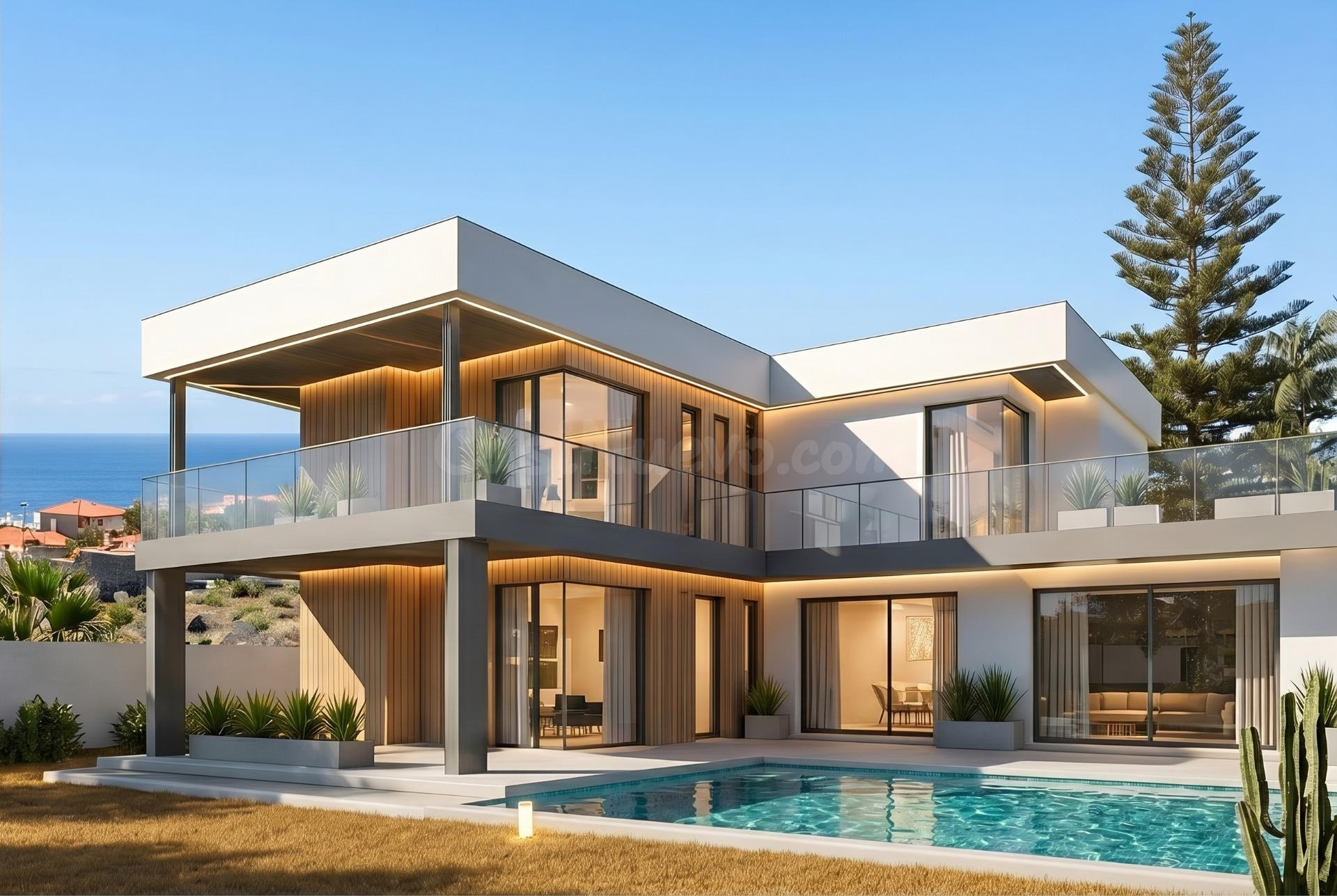 Obra Nueva – Villa de Lujo Turn-Key con Piscina Infinita y Vistas al Mar | Candelaria, Tenerife
