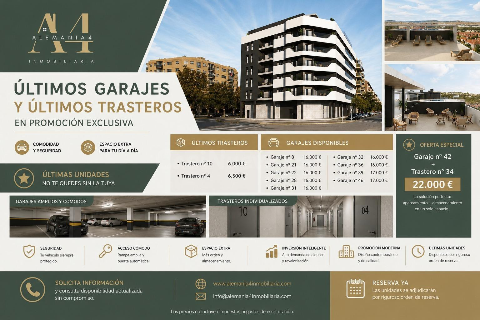 Últimos garajes y Trasteros en Nuevo Cáceres
