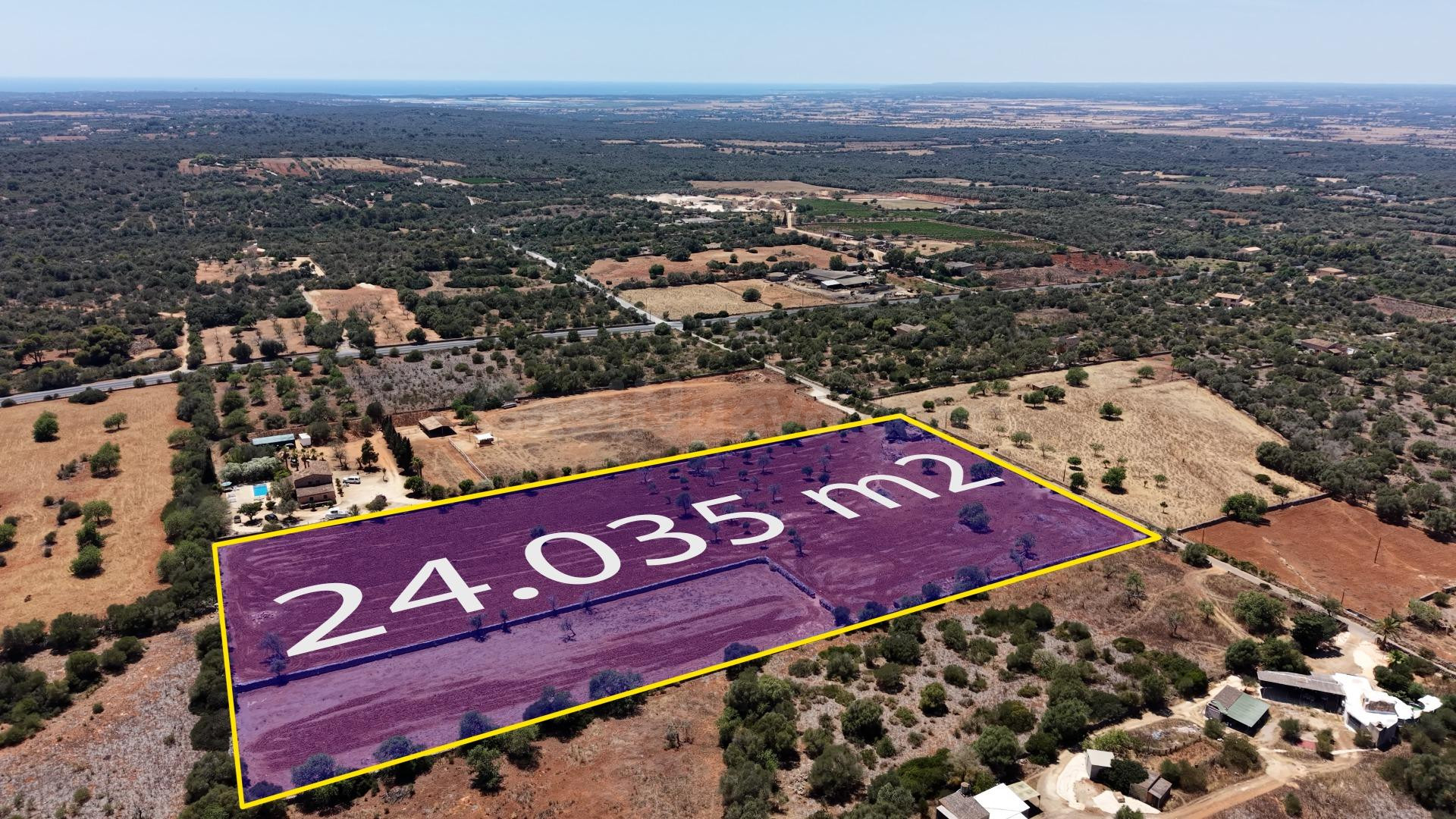 Parcela rústica de 24.035 m2 en Campos