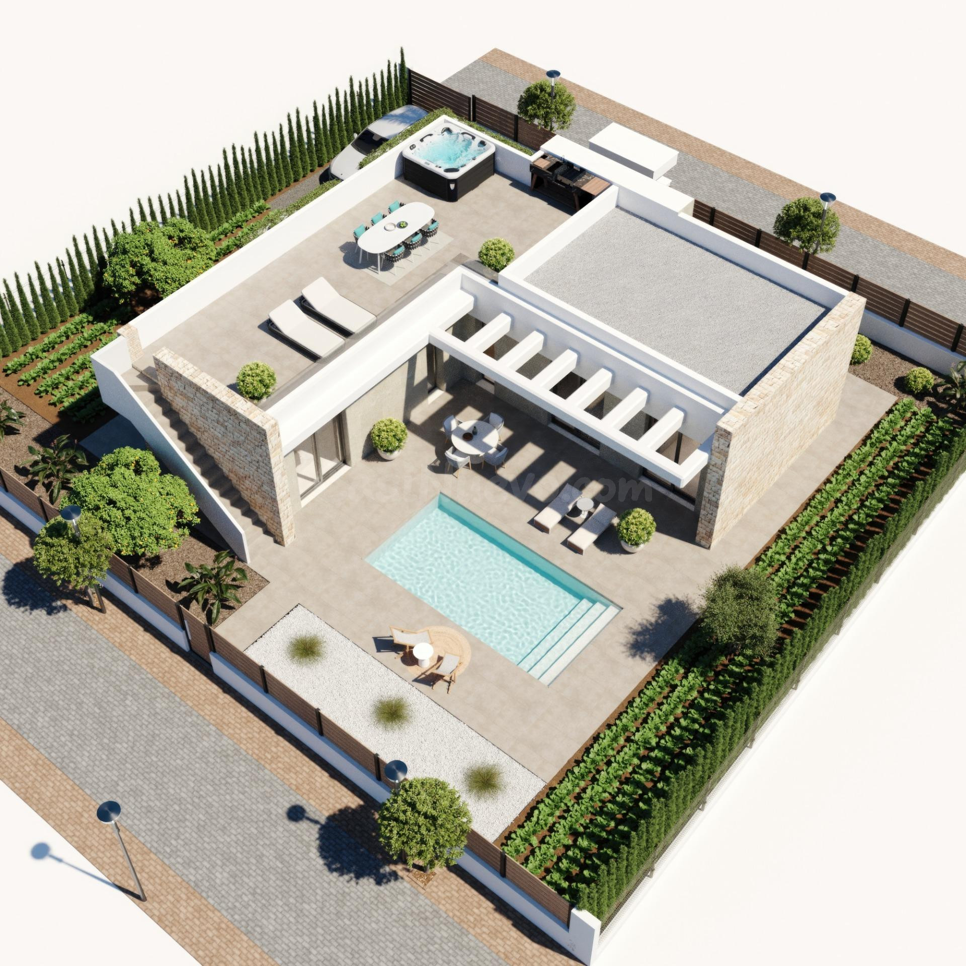 Villas nuevas de alta calidad en forma de L