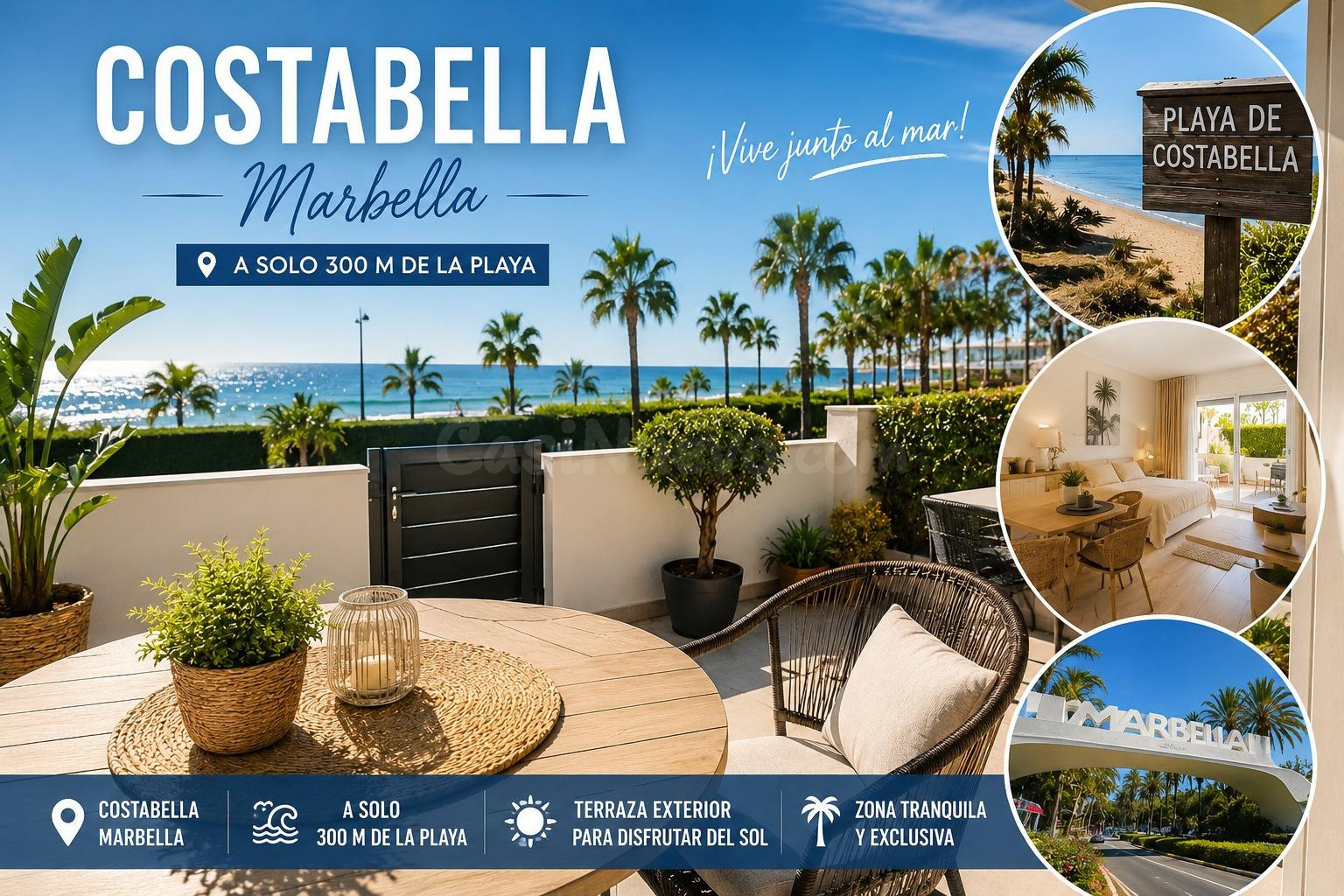Estudio reformado con terraza a solo 300 m de la playa de Costabella