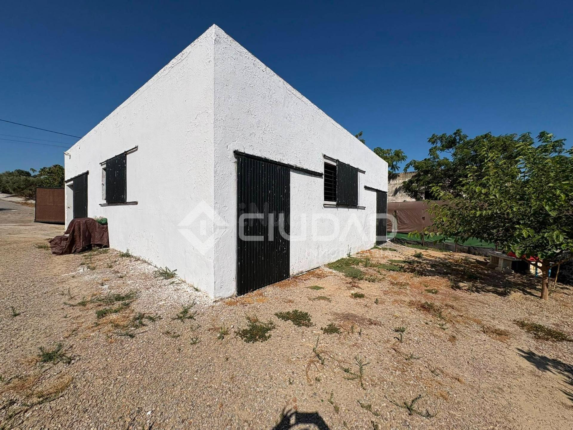 Terreno rústico con construcción e invernaderos