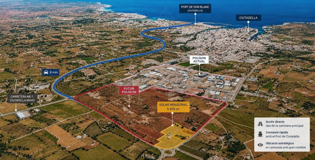 Parcela industrial estratégica en la futura ampliación del Polígono Industrial de Ciutadella