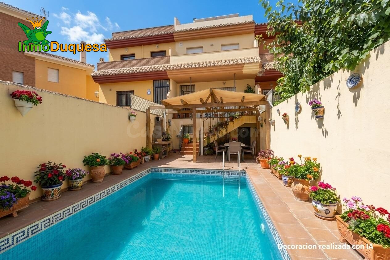 Casa adosada en la entrada de Ogijares. Con patio de 65 m2 y piscina privada.