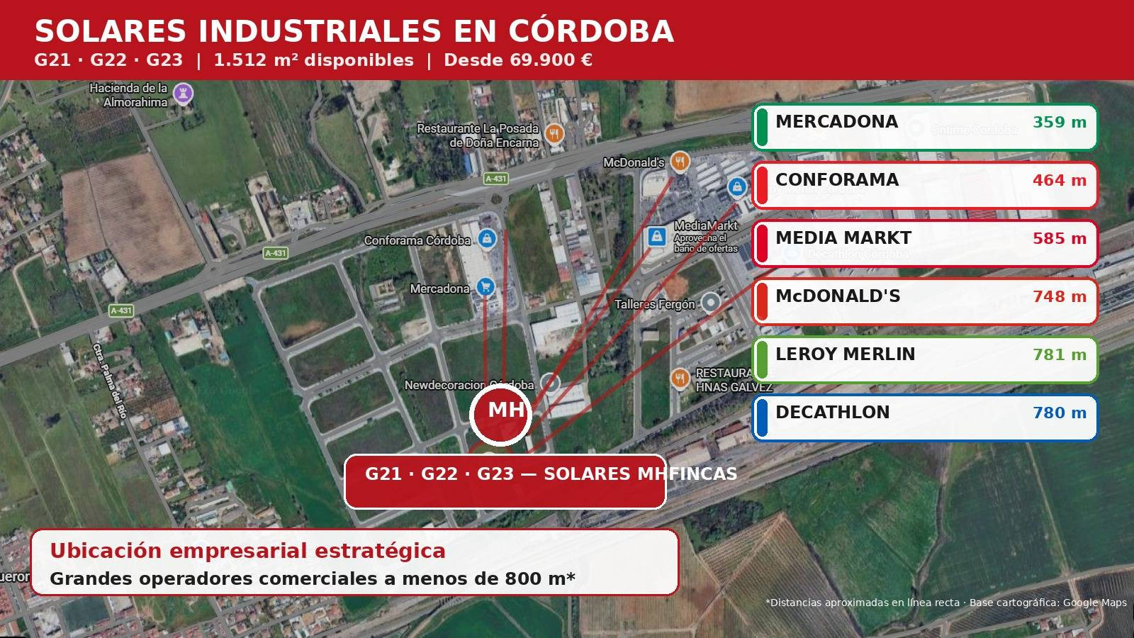 Solar urbano industrial de 503 m2 en Córdoba – 69.900 € en la milla de ORO en cordoba