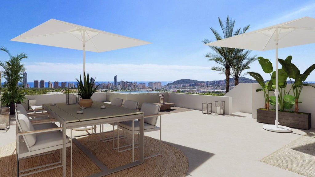 Apartamentos con jardín privado y áticos con solárium en Sierra Cortina, Finestrat - foto 4