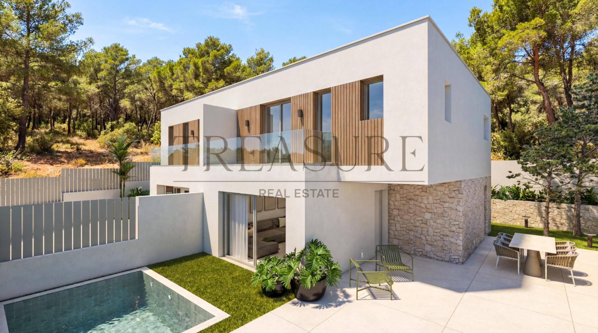 Chalet pareado de obra nueva con piscina privada en Montepinar