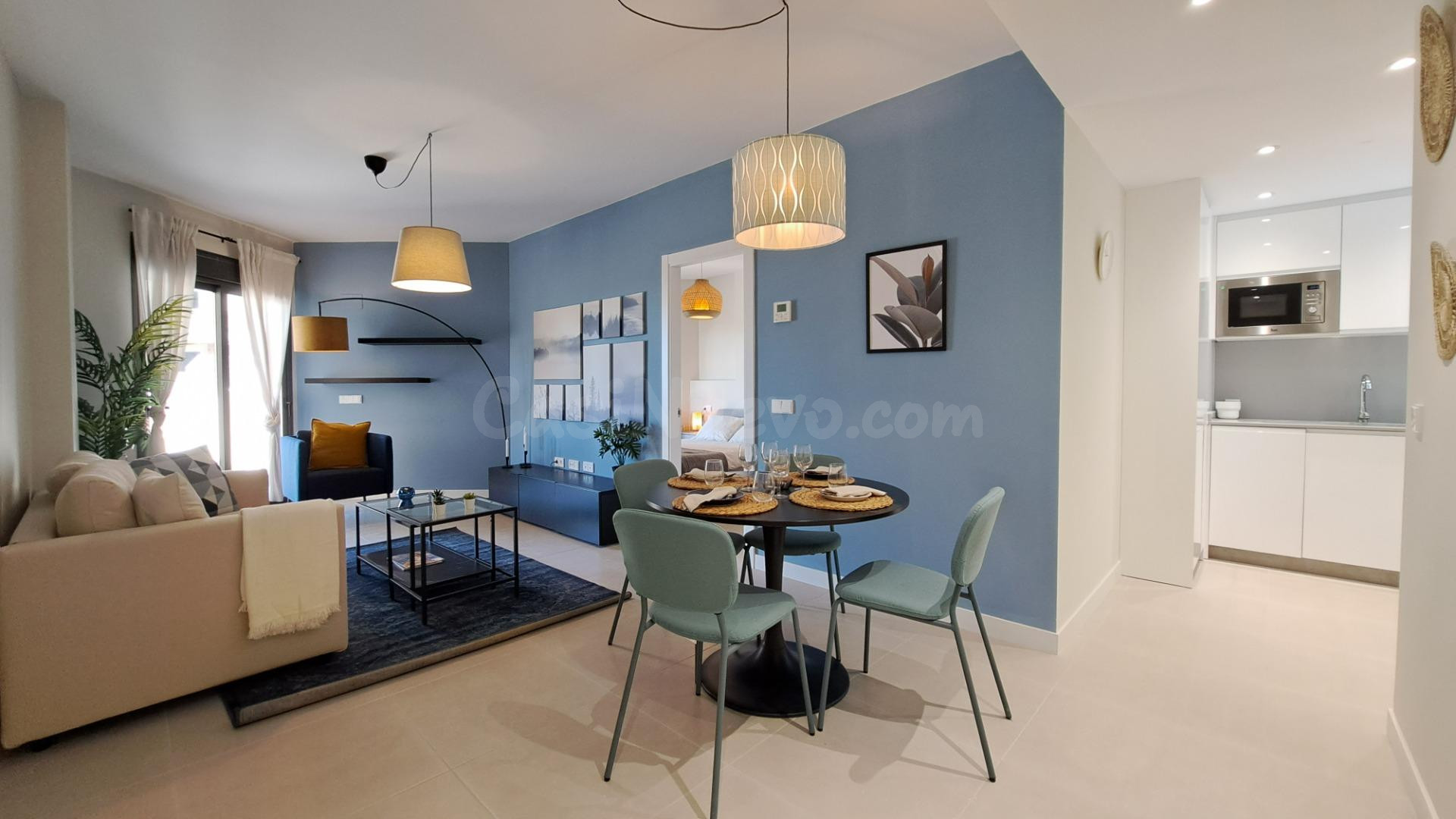 Nuevo residencial frente al mar con piscina y pádel – Apartamento en planta baja con gran terraza