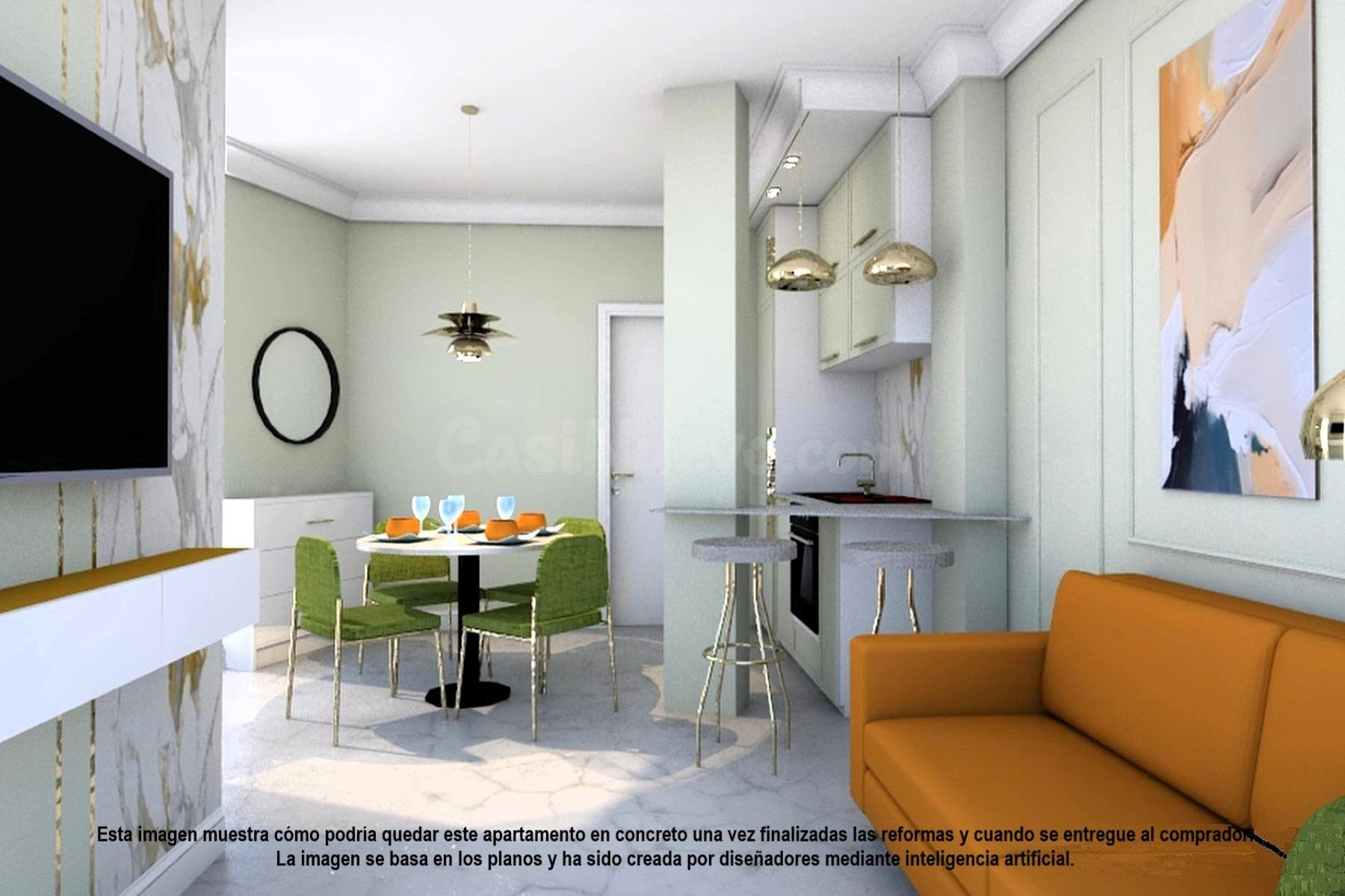 Estudio céntrico, luminoso y renovado con estilo (26,7 m2 – 1.ª planta). Balcón al noreste, a solo 950 m de la Playa del Cura, ¡y con licencia turística!