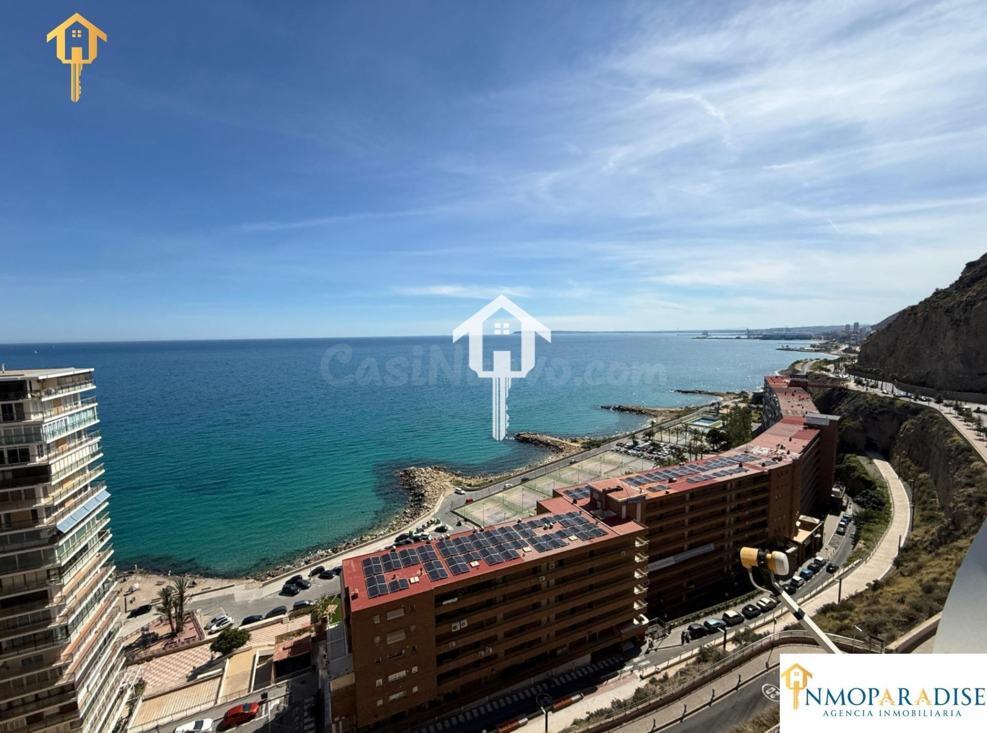 APARTAMENTO CON LICENCIA TURÍSTICA Y VISTAS AL MAR EN ZONA ALBUFERETA DE ALICANTE: 40M2, PLANTA 12 Y ASCENSOR