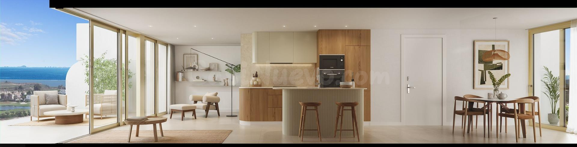 Apartamentos y villas de obra nueva junto a Serena Golf en Los Alcázares