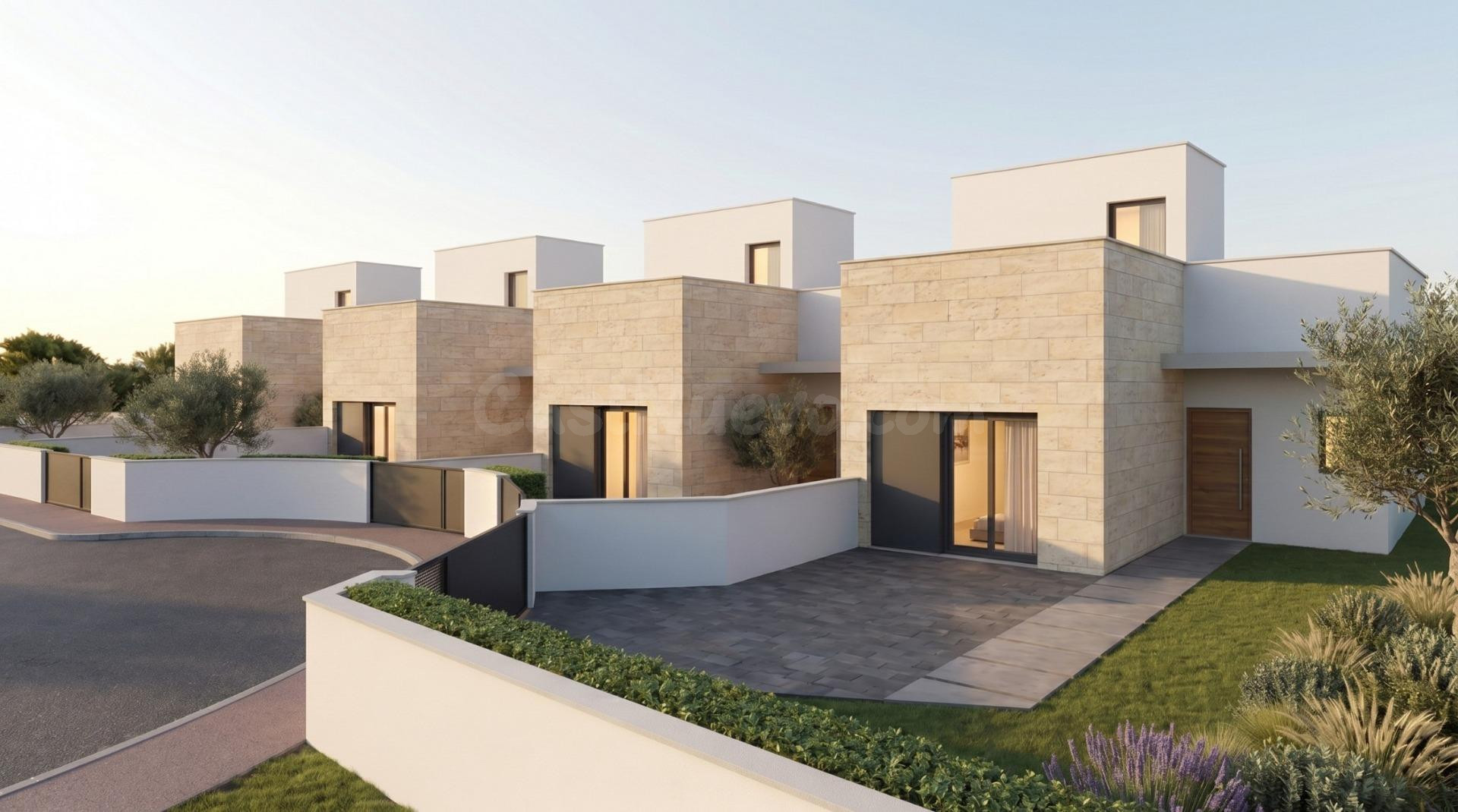 Promoción de 4 Villas adosadas y pareadas con piscina privada en el Country Club de Mazarrón