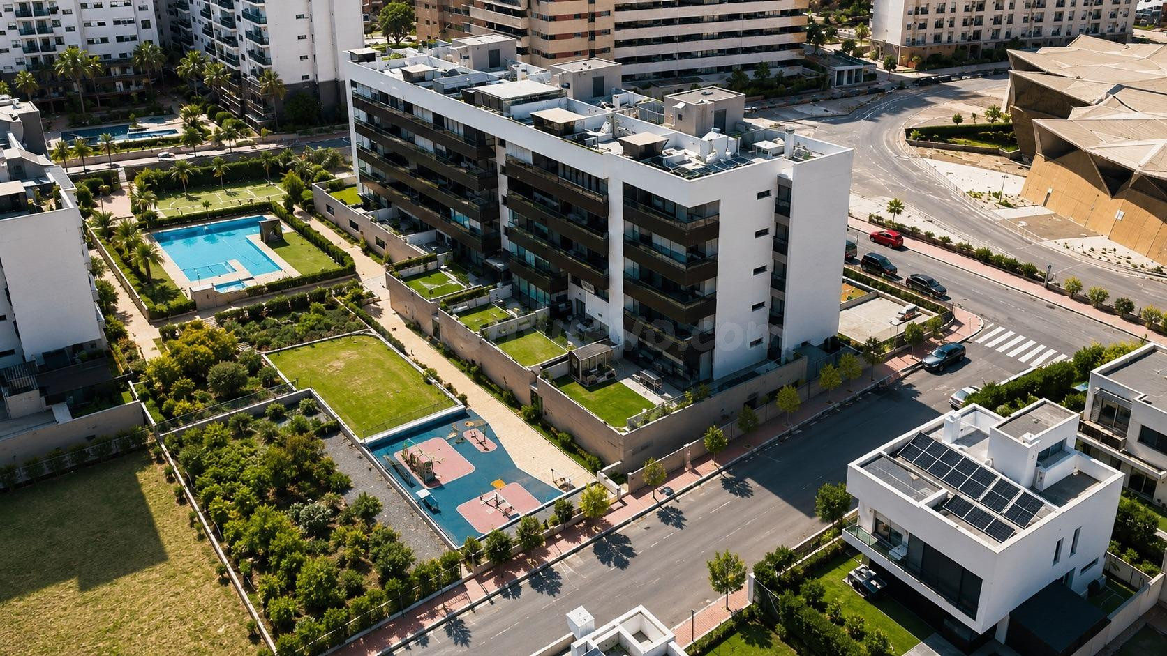 Ático-dúplex con solárium privado, terraza acristalada y zonas comunes premium en Residencial Zeus