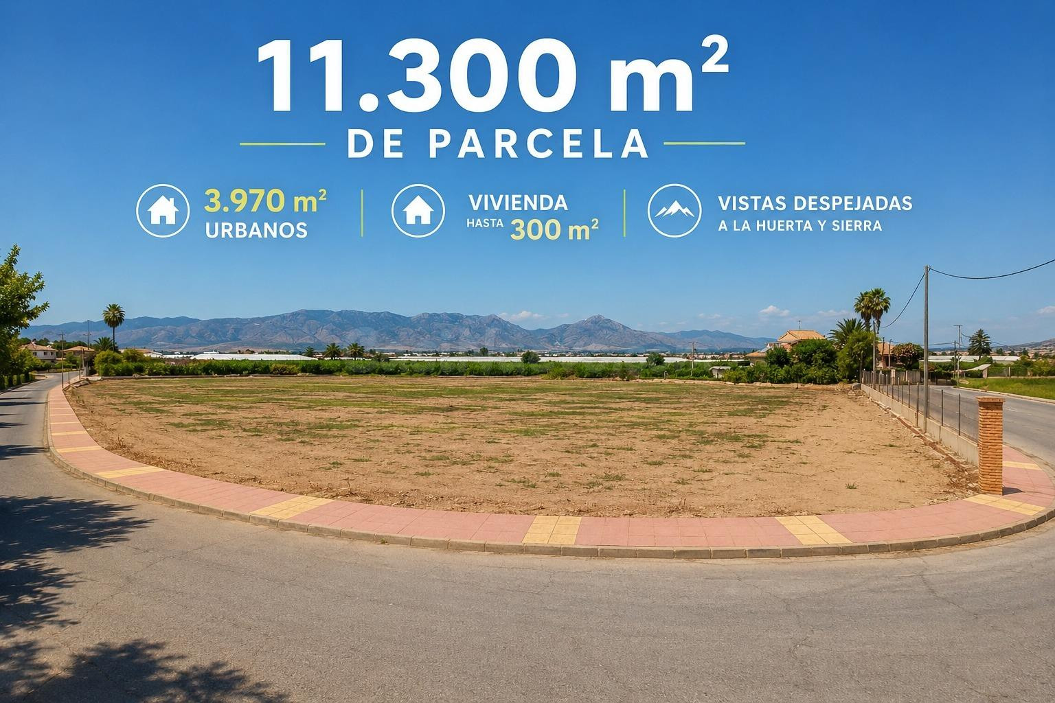 Parcela de 11.300 m2 con suelo urbano para construir una vivienda exclusiva en El Raal (Murcia)