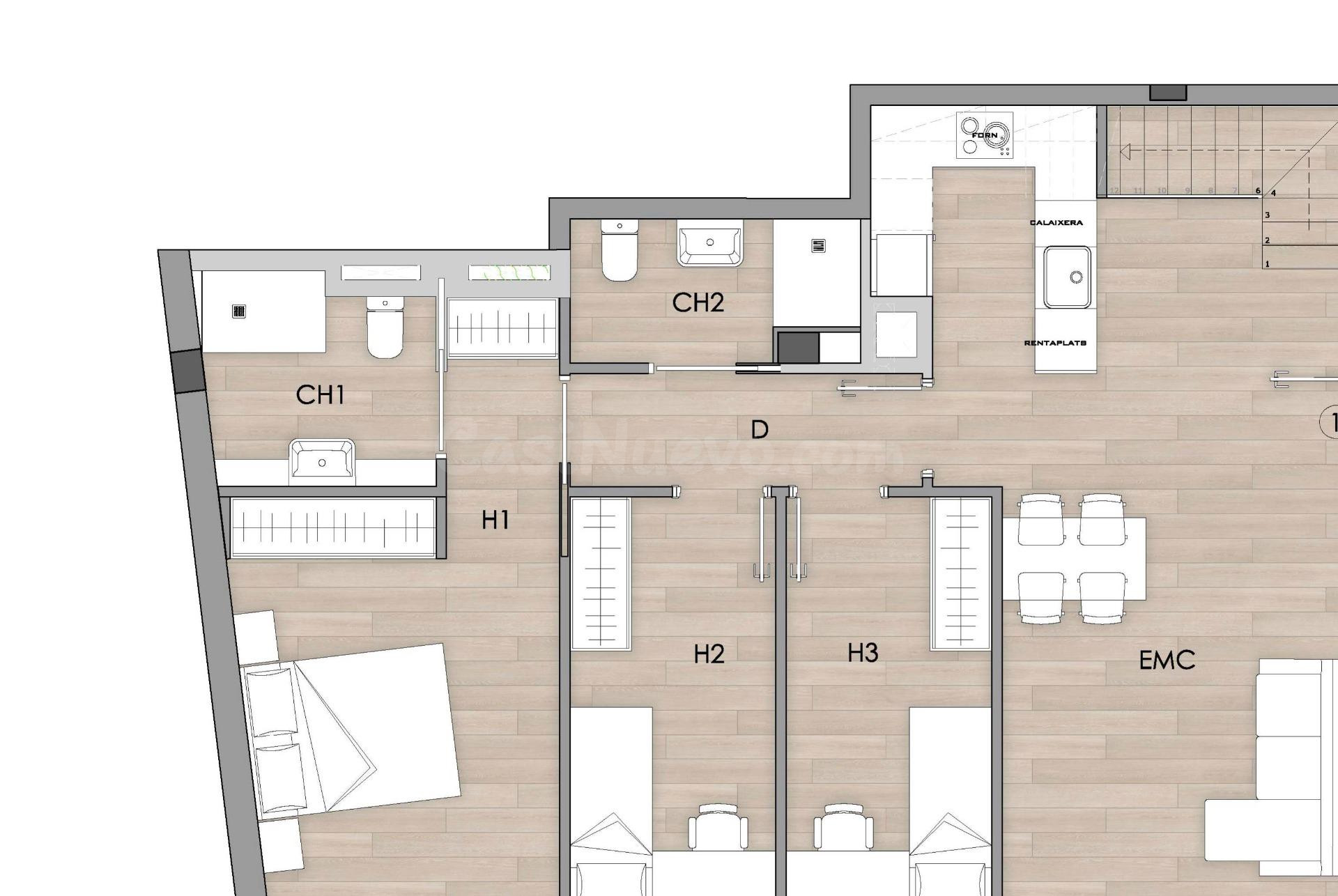 Atico-Duplex de obra nueva en el centro de Calonge, 4 dormit - foto 4