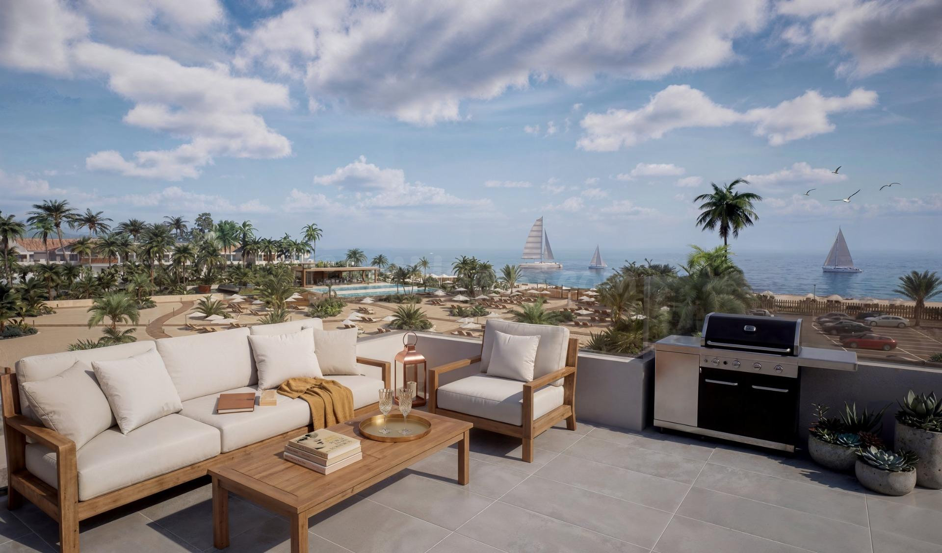 Apartamentos turísticos de lujo y villas con playa privada en primera línea de Vera Playa-Almería