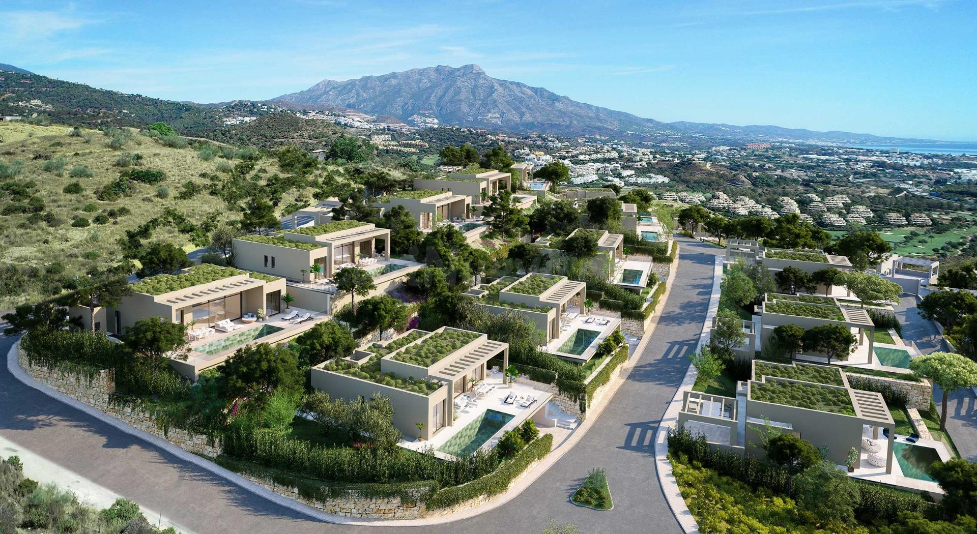 Villa de 4 dormitorios, 4 baños con vistas al mar. Benahavís, Marbella. Obra Nueva