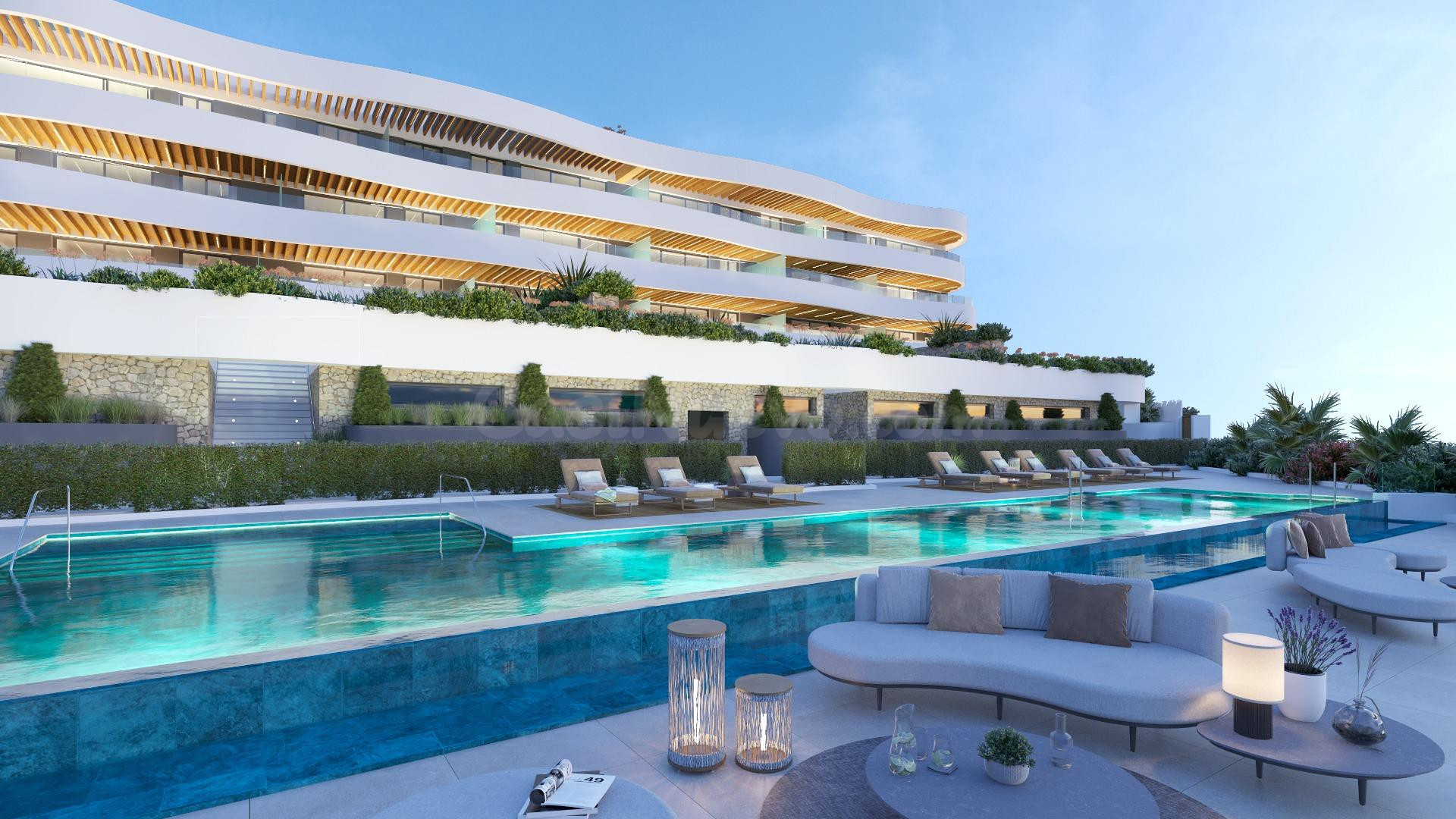 Apartamento segunda planta de 2 dormitorios y 2 baños con vistas al mar. Mijas Costa