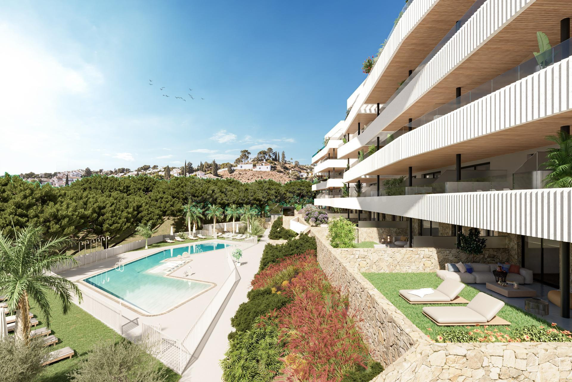 Apartamento con vistas panorámicas. 3 dormitorios y 2 baño. Urbanización El Coto, Mijas Costa