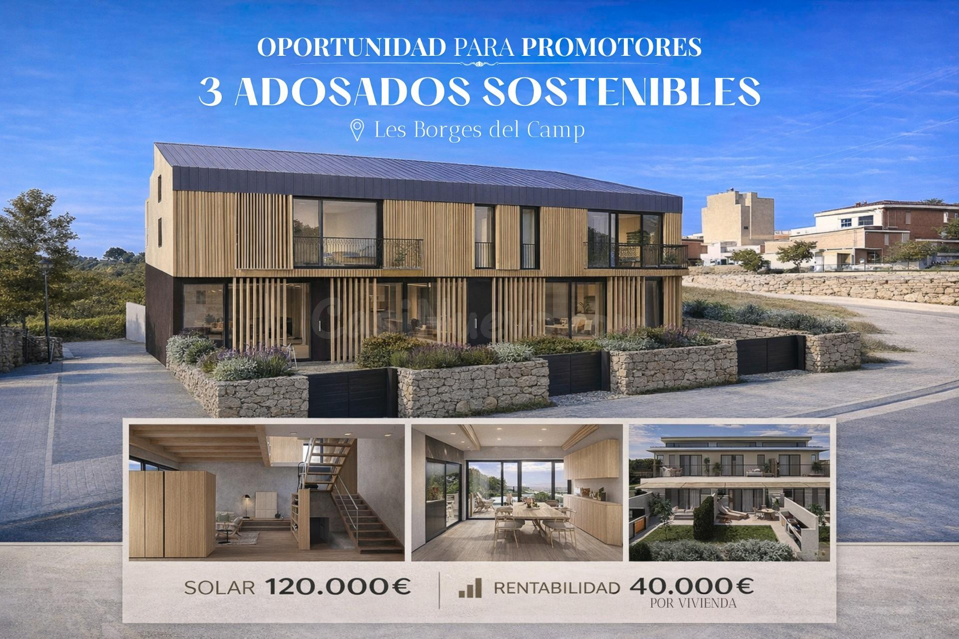 Solar urbano en venta en Les Borges del Camp con proyecto para 3 adosados