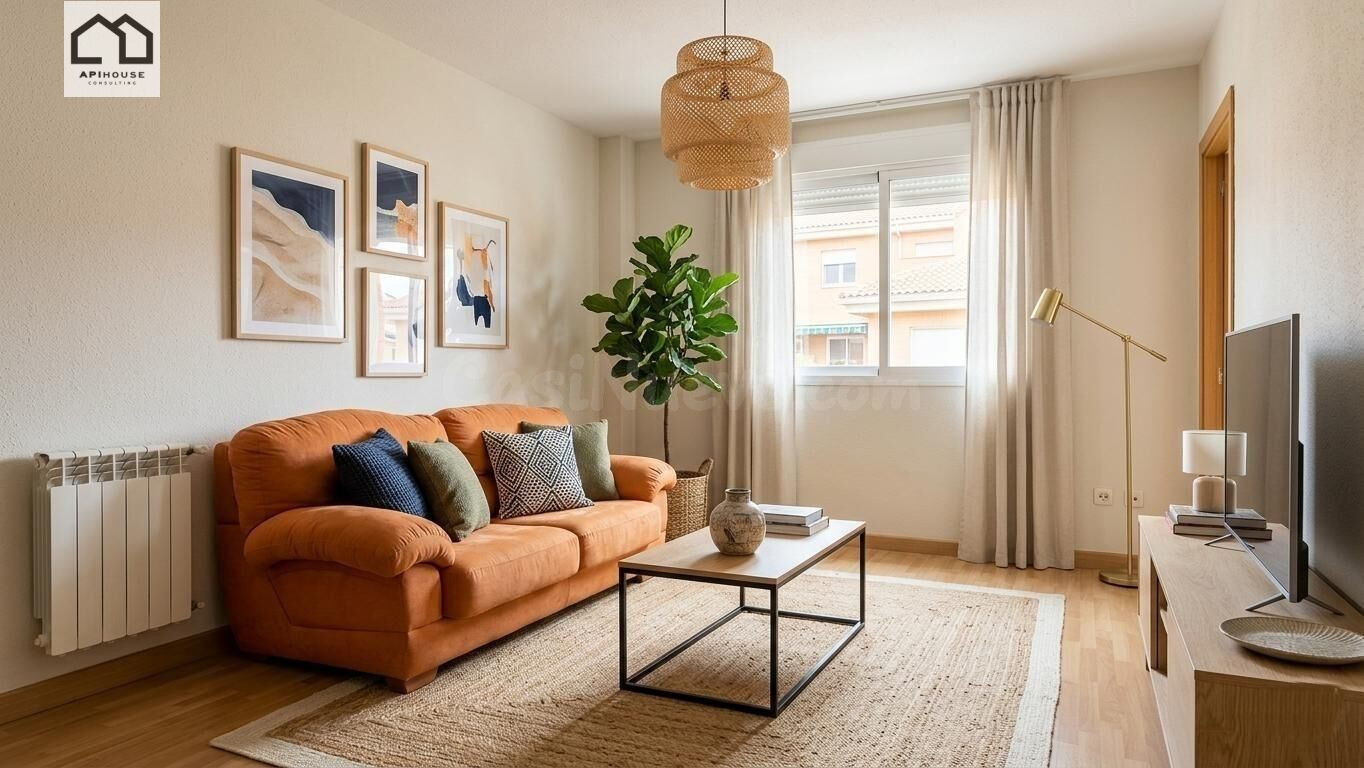 Apihouse vende piso de dos dormitorios con plaza de garaje y trastero en zona centro de Santa Olalla.