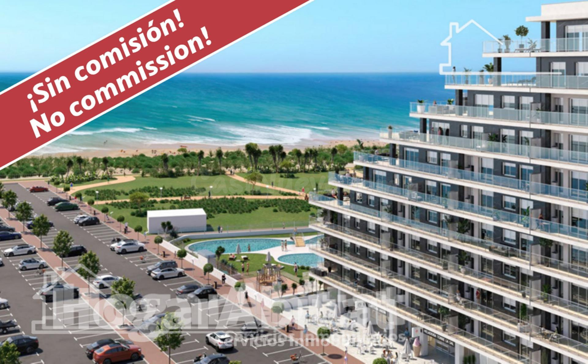 1ª LINEA DE LA PLAYA. A ESTRENAR EN RESIDENCIAL CON PISCINA Y GARAJE