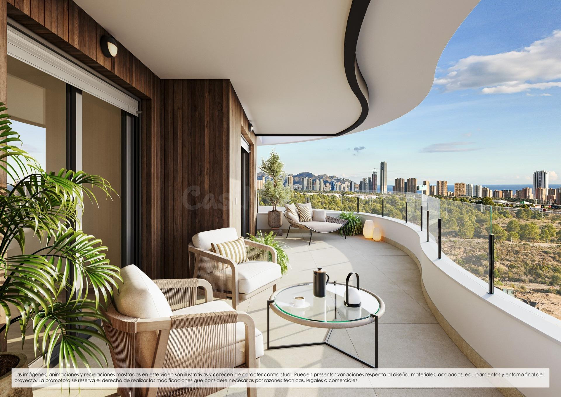 Apartamentos de nueva construcción en venta en Finestrat con vistas al mar y servicios al estilo de un complejo turístico