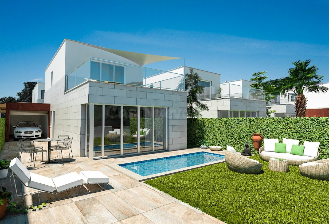 PRECIOSA VILLA DE 3 DORMITORIOS, 2 BAÑOS CON GARAJE Y PISCINA PRIVADA EN LOS ALCAZARES