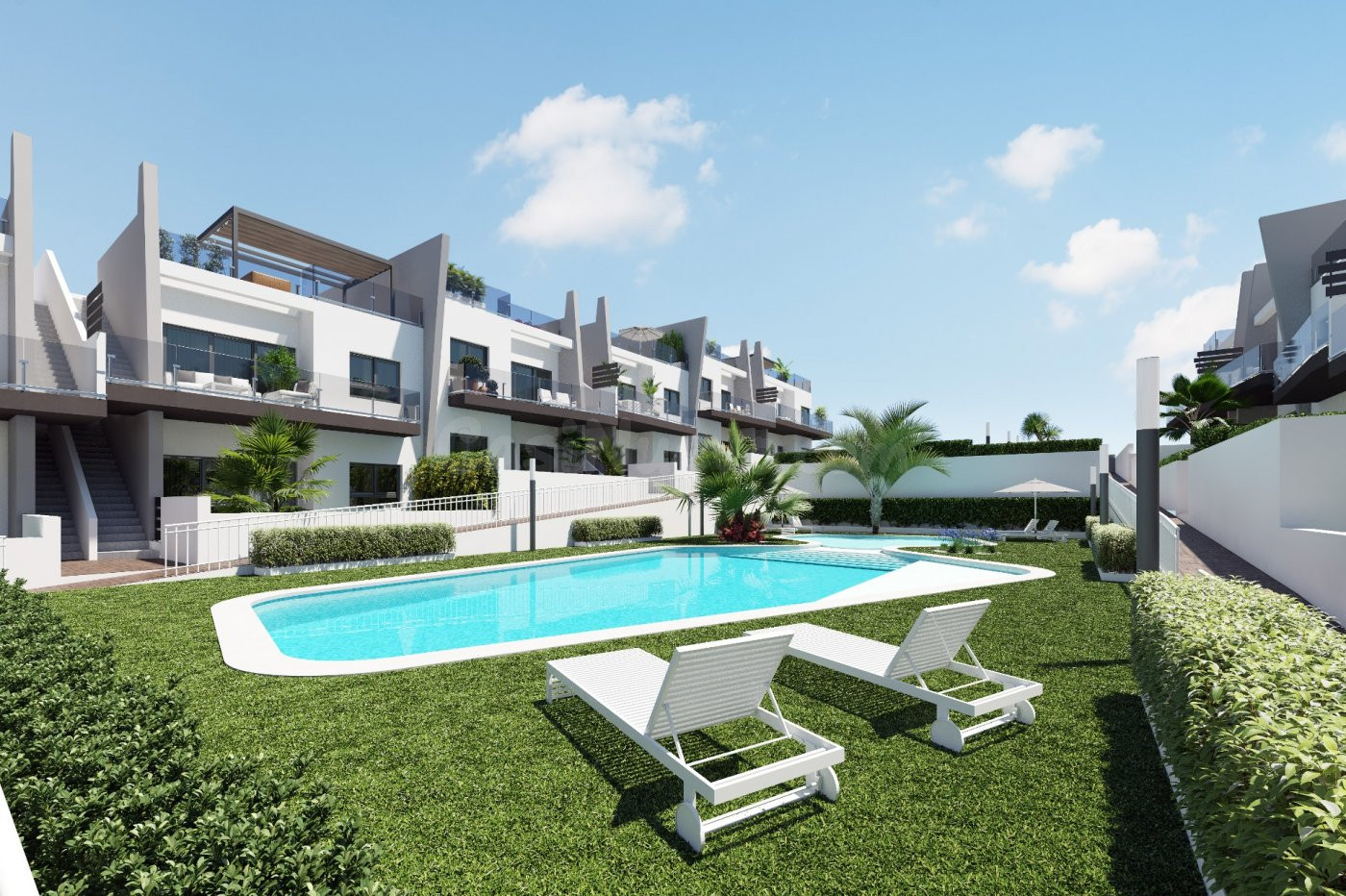 MARAVILLOSO BUNGALOW PLANTA BAJA CON 2 DORMITORIOS Y JARDIN PRIVADO EN SAN MIGUEL DE SALINAS