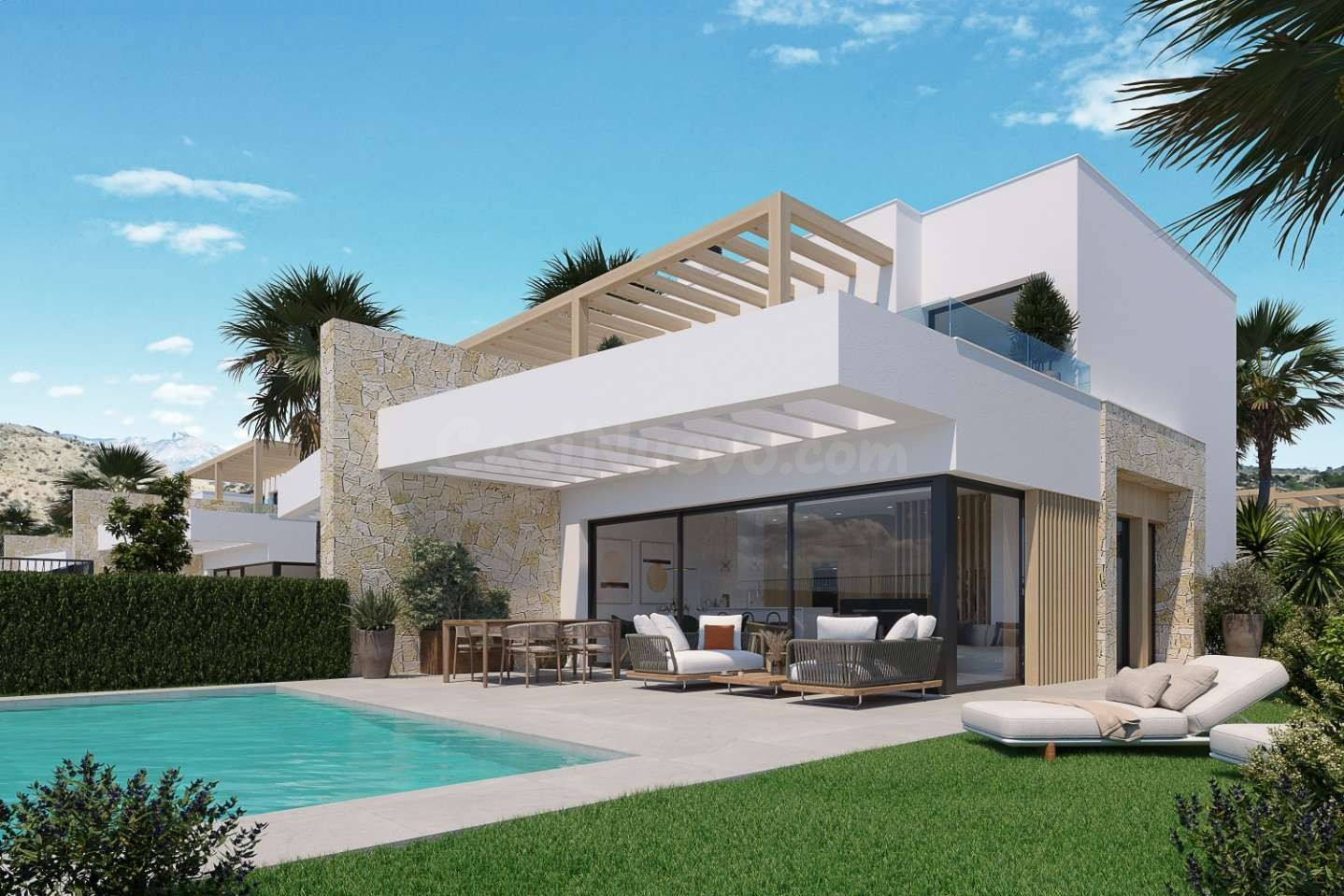 VILLA MODERNA CON PISCINA PRIVADA Y TRES DORMITORIOS EN FONT DEL LLOP – MONFORTE DEL CID